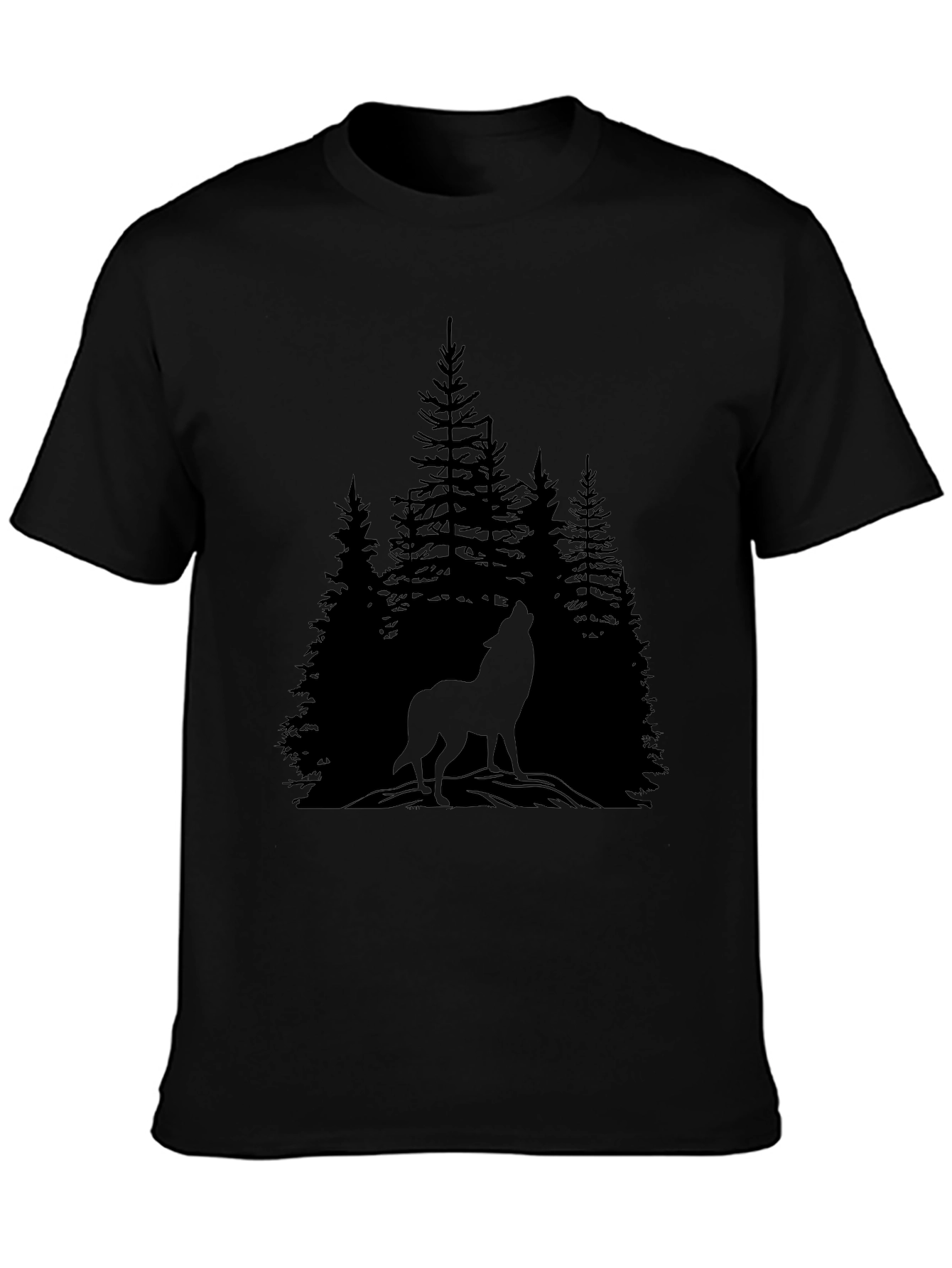 Wolf in the Woods Graphic Tee - Black T-Shirt