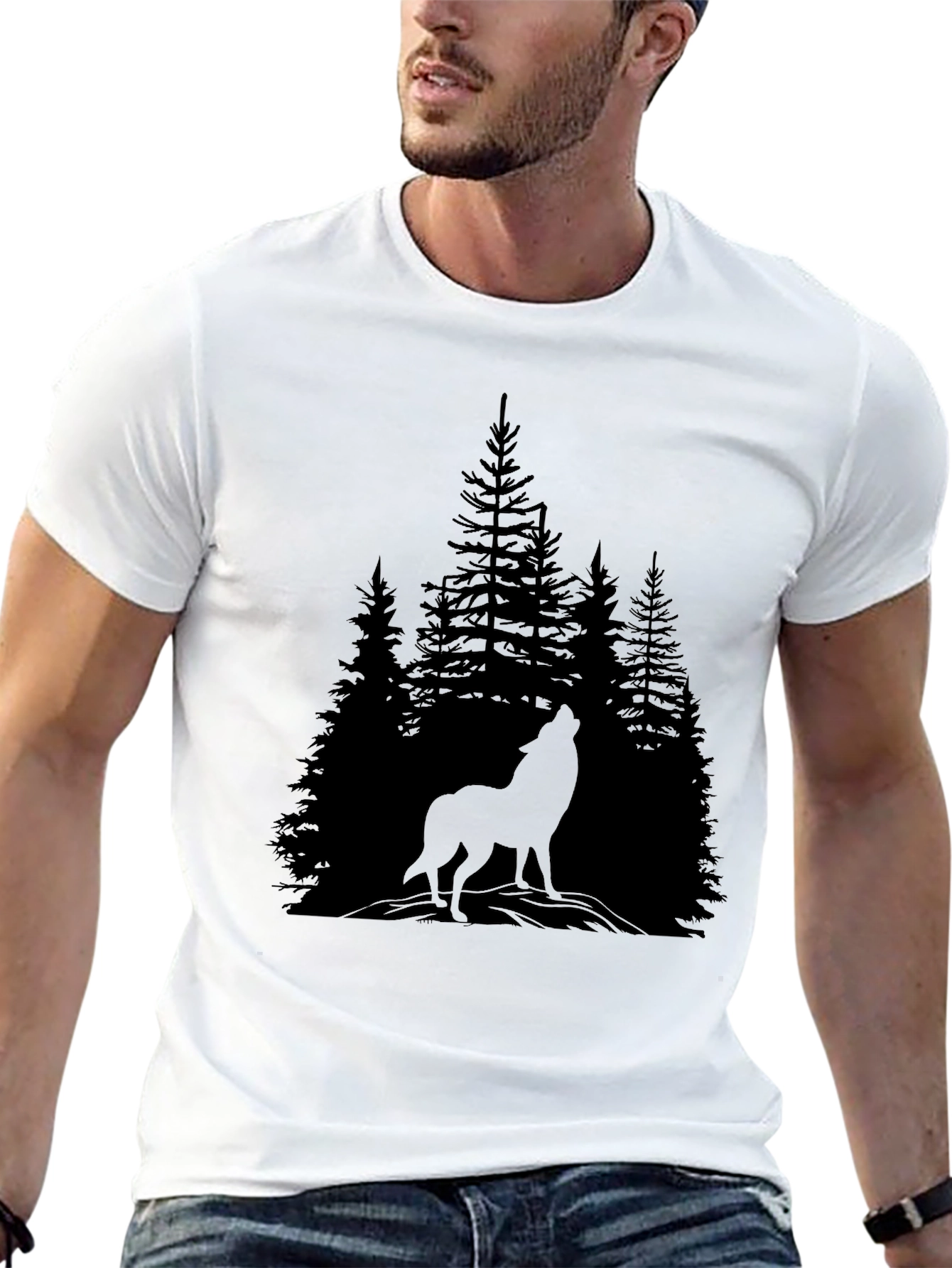 Wolf in the Woods Graphic Tee - Black T-Shirt