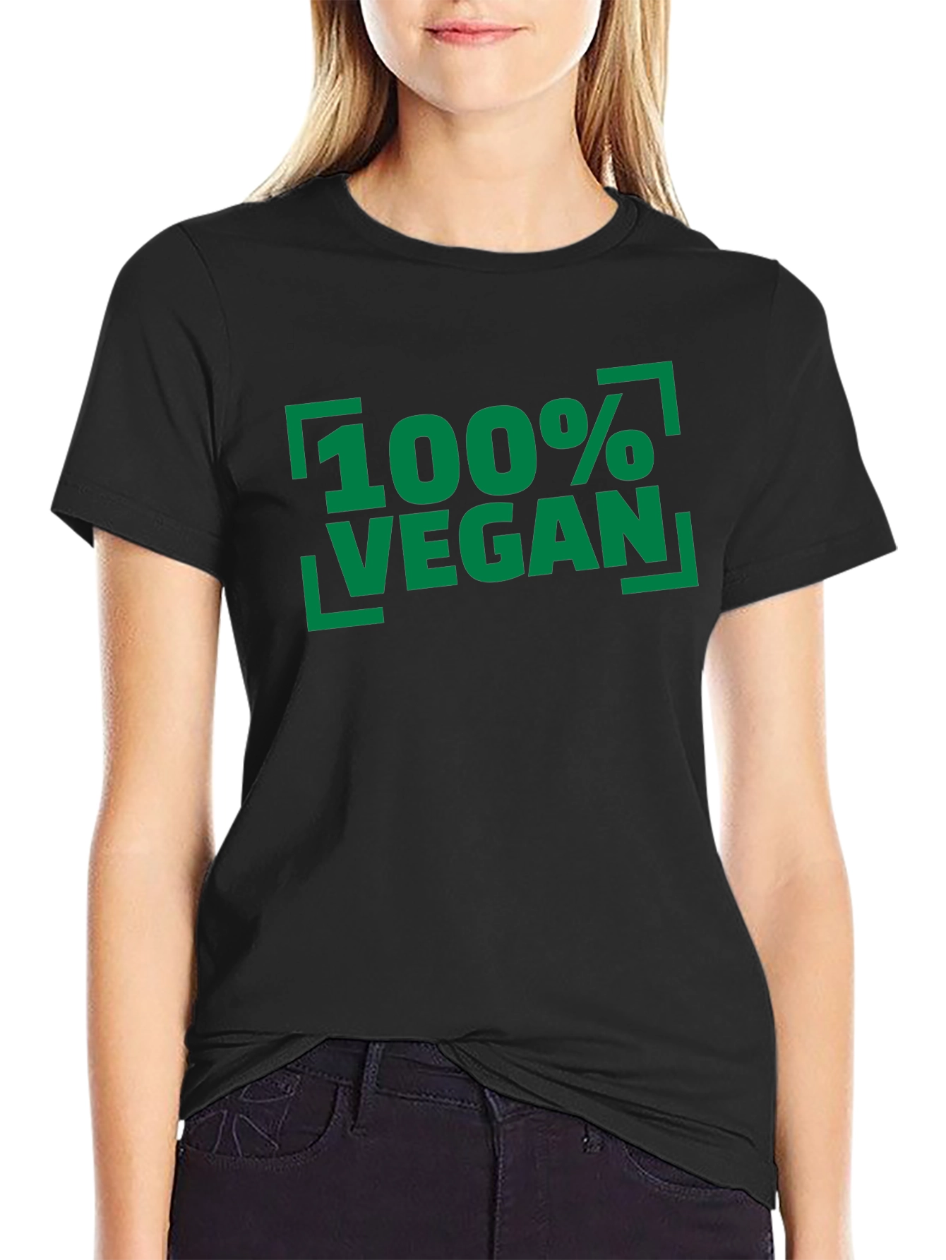 100% Vegan Graphic Tee - Unisex Black T-Shirt