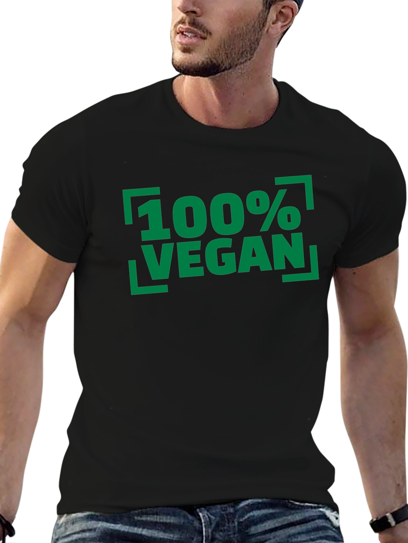 100% Vegan Graphic Tee - Unisex Black T-Shirt