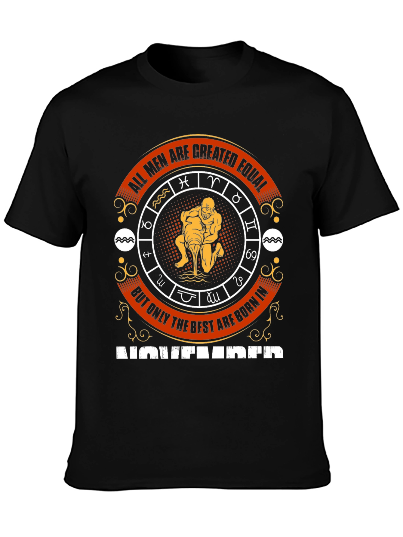 Aquarius Zodiac T-Shirt - All Men Are Created Equal