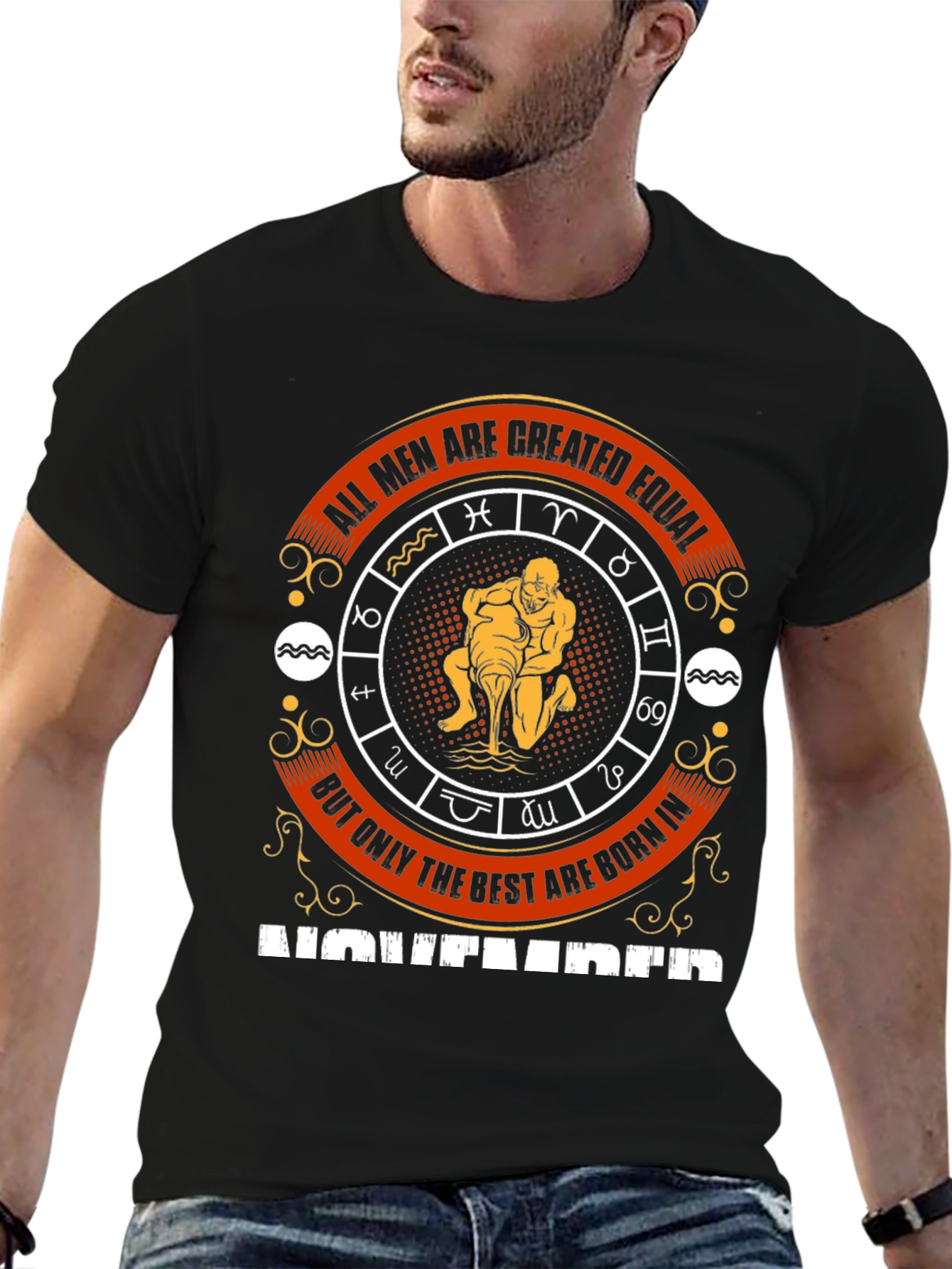 Aquarius Zodiac T-Shirt - All Men Are Created Equal