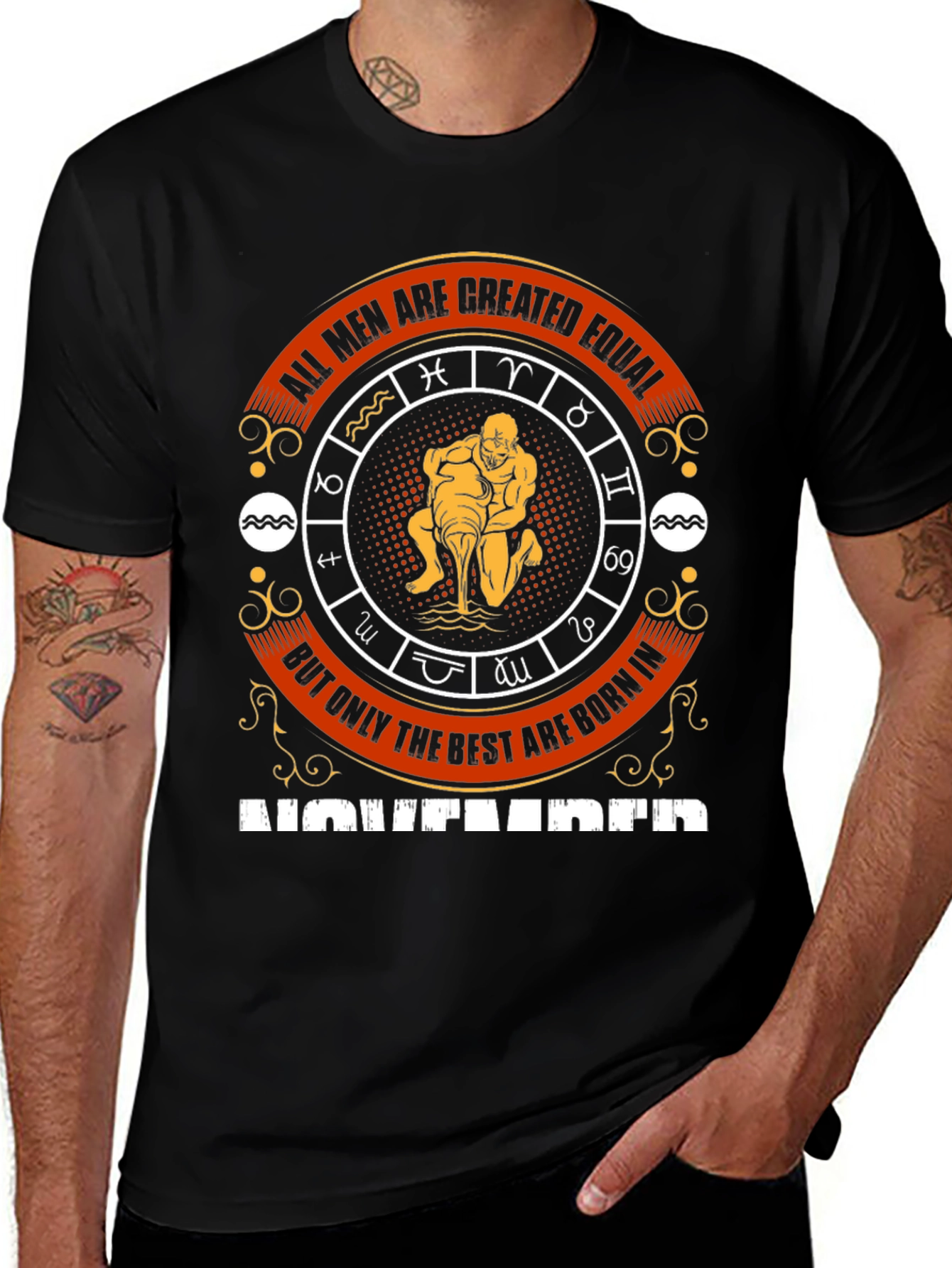 Aquarius Zodiac T-Shirt - All Men Are Created Equal