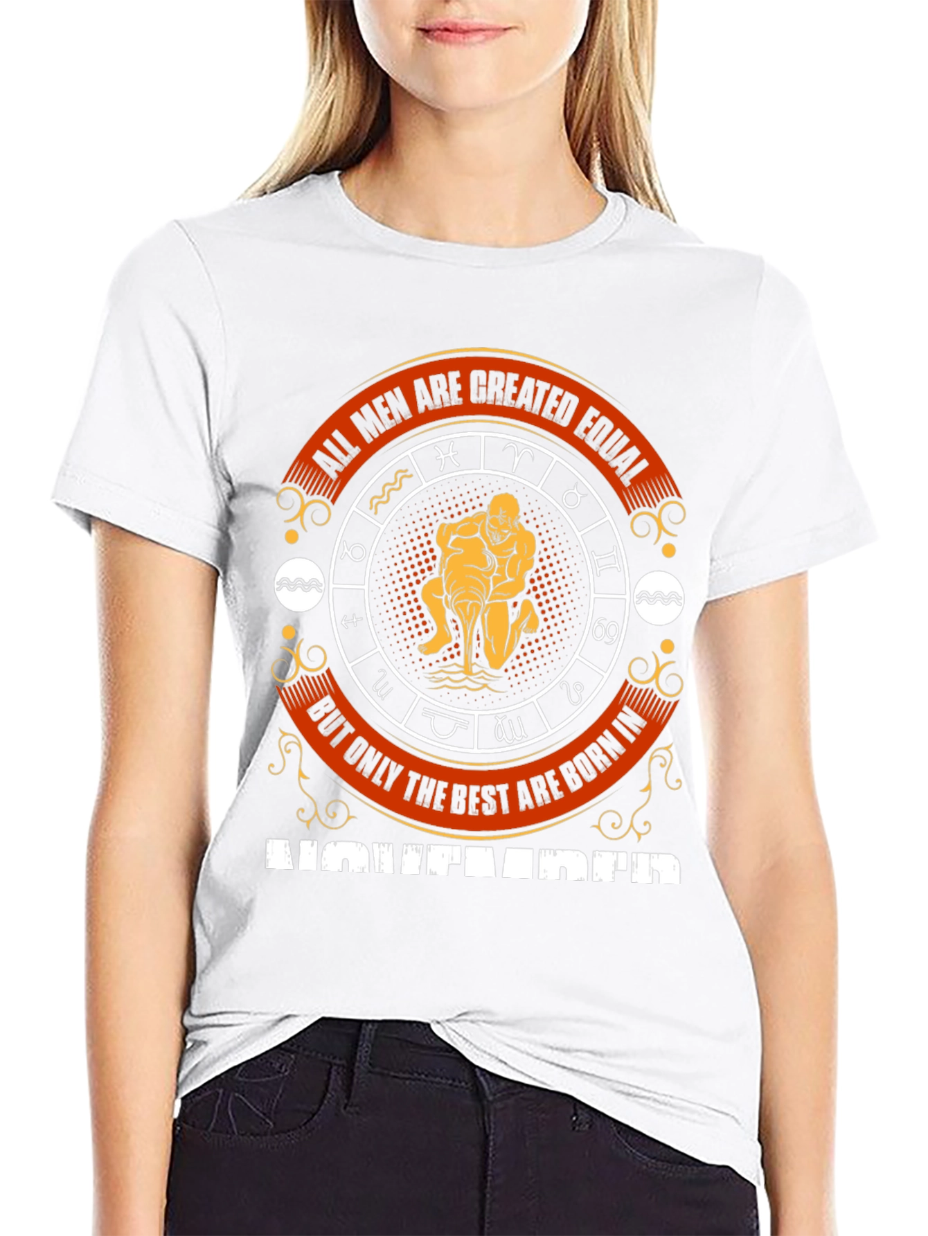 Aquarius Zodiac T-Shirt - All Men Are Created Equal