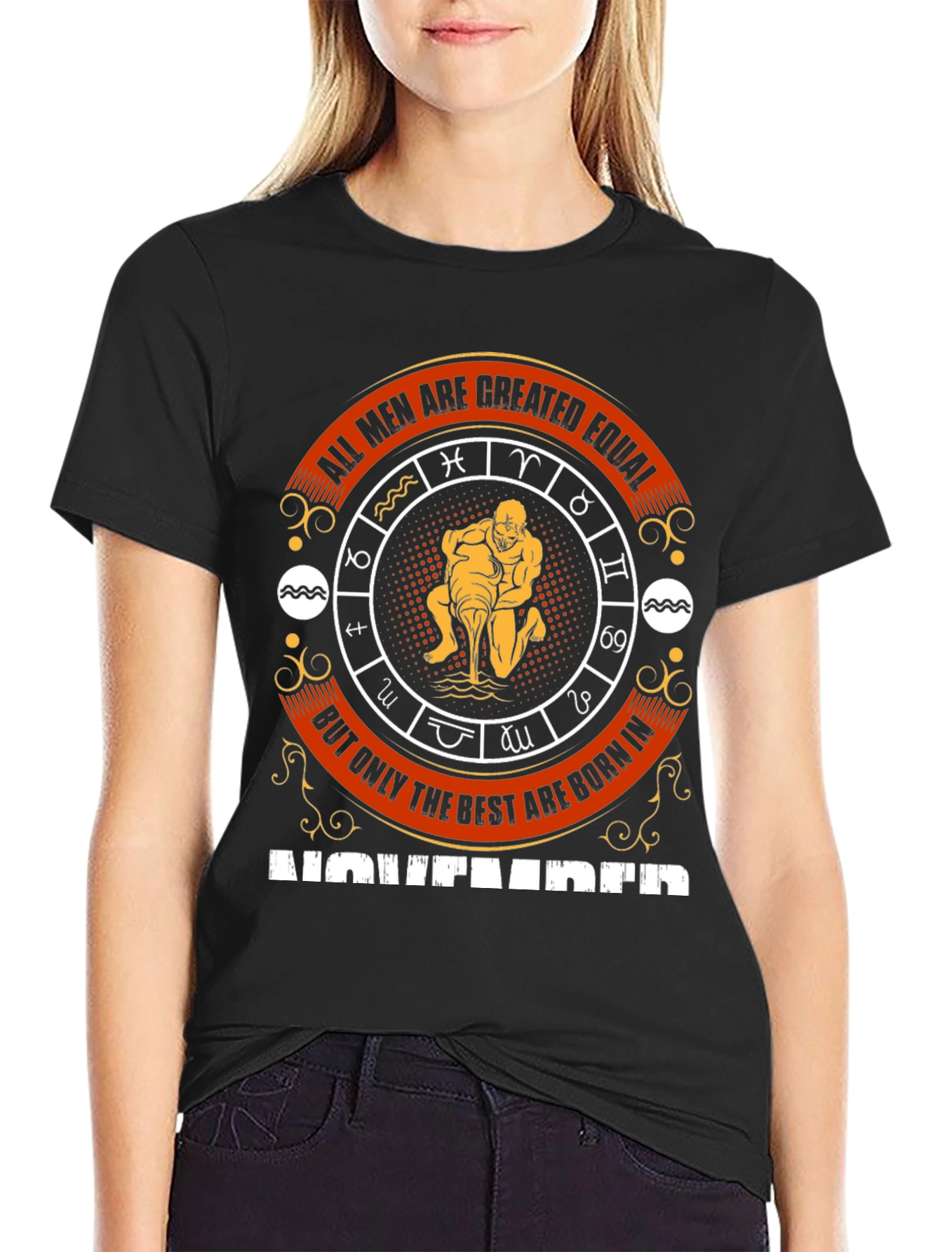 Aquarius Zodiac T-Shirt - All Men Are Created Equal