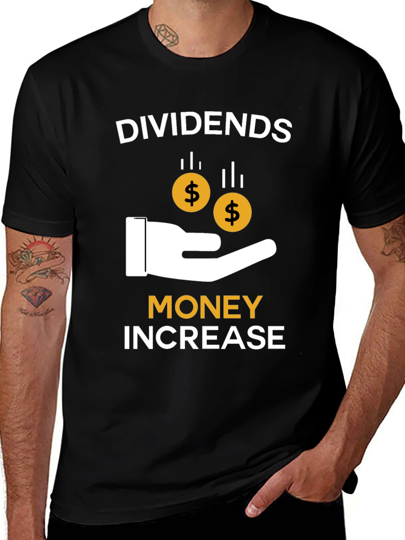 Dividends Money Increase Black T-Shirt