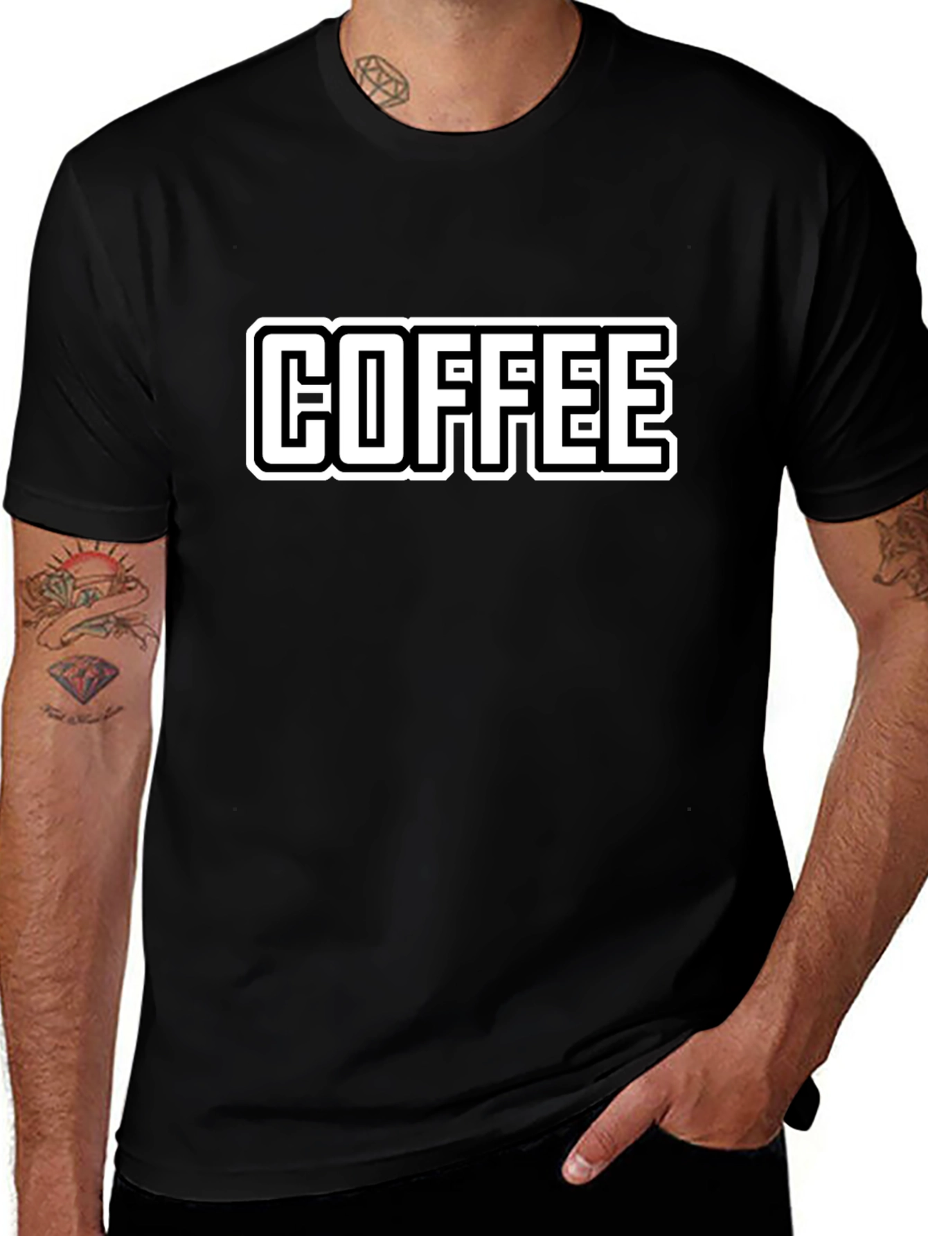 Coffee Graphic Tee - Black Casual Style