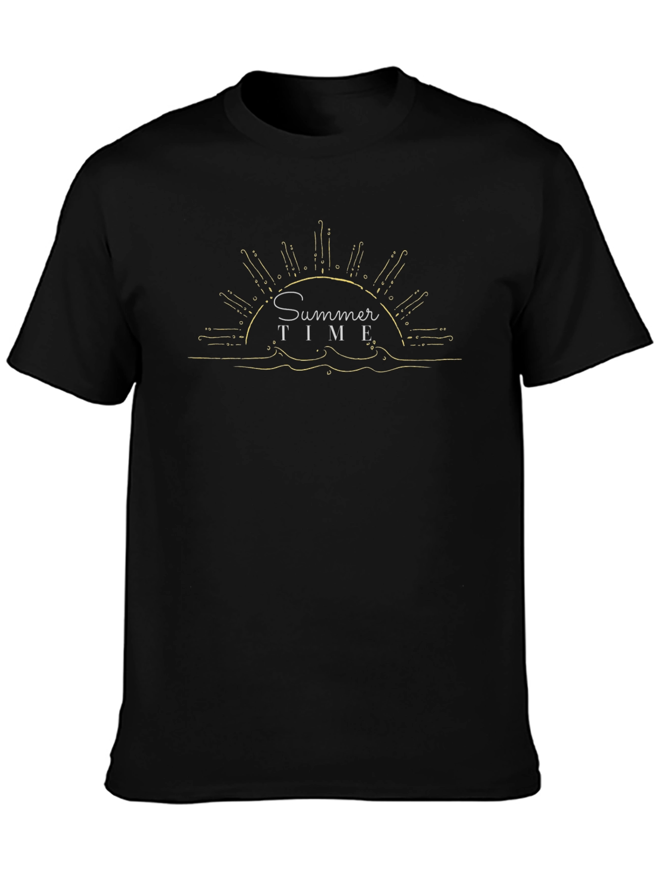 Summer Time Graphic Tee - Black Cotton T-Shirt