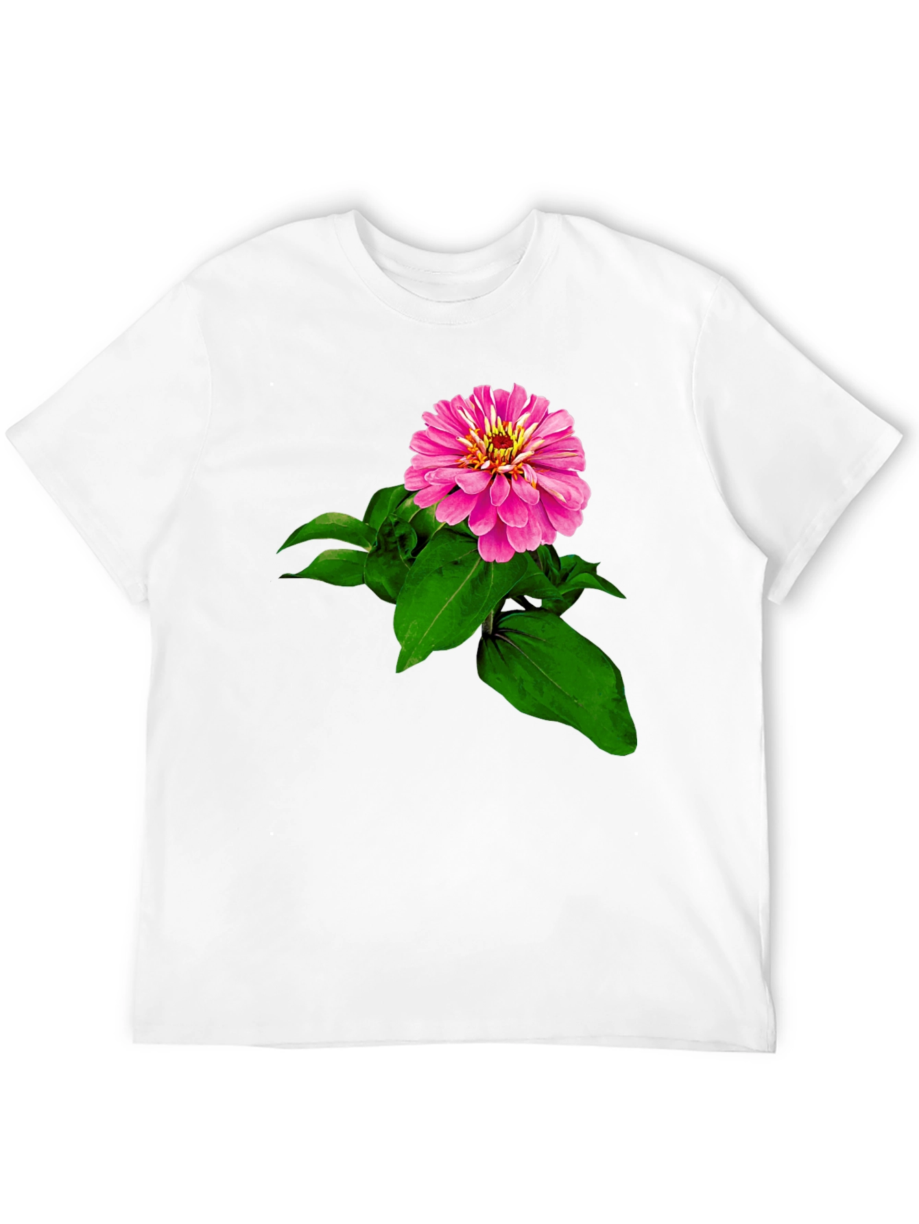 Floral Print Tee -  Black Cotton T-Shirt