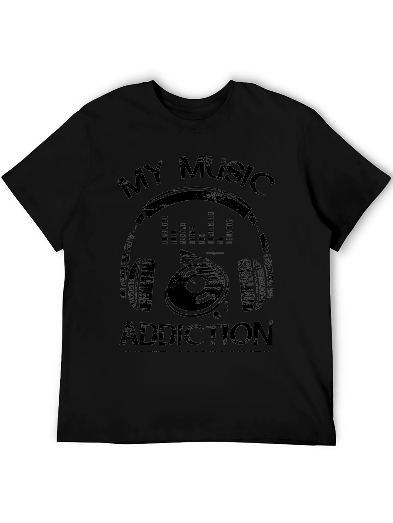 My Music Addiction Graphic T-Shirt - Black