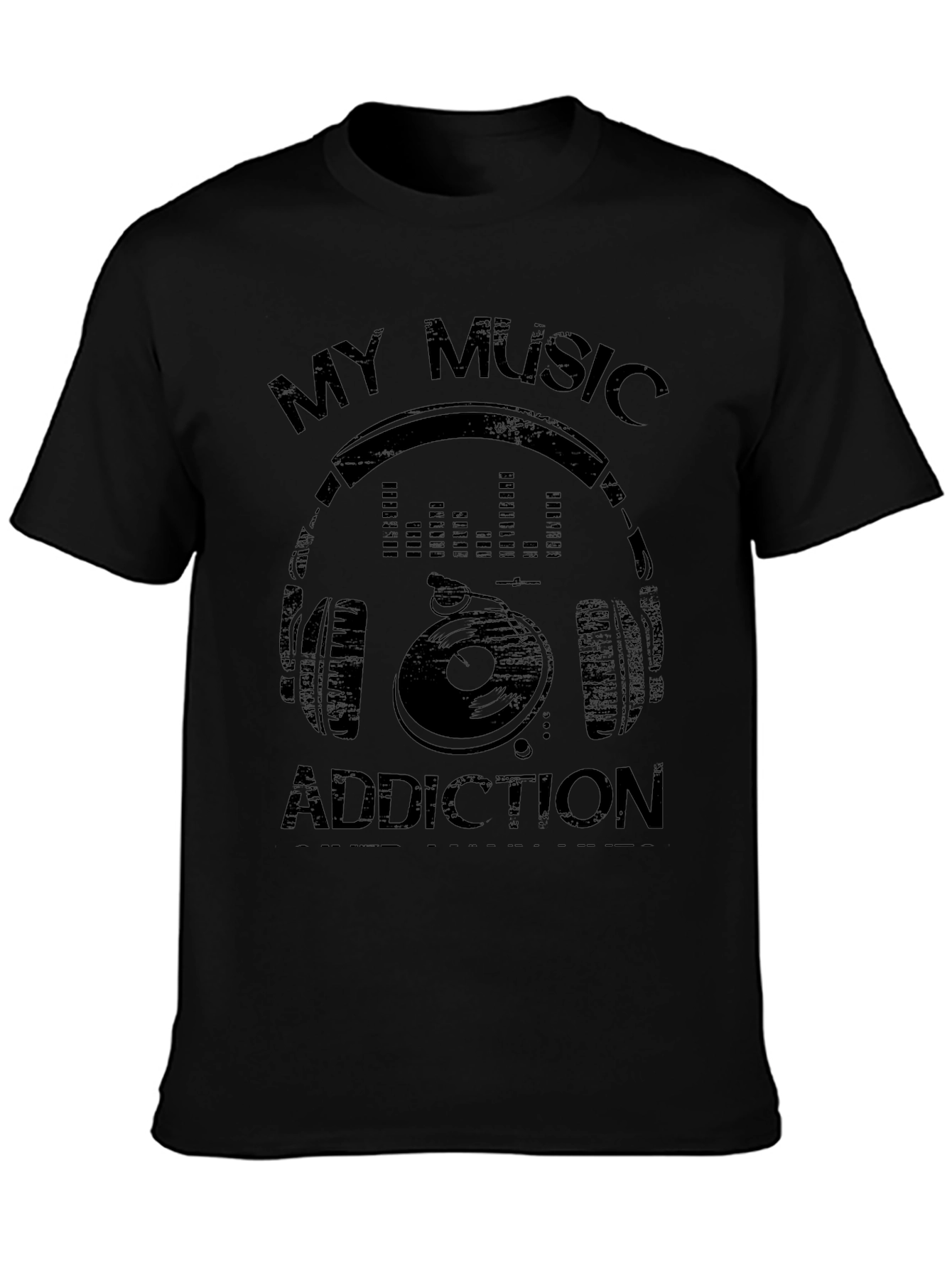 My Music Addiction Graphic T-Shirt - Black