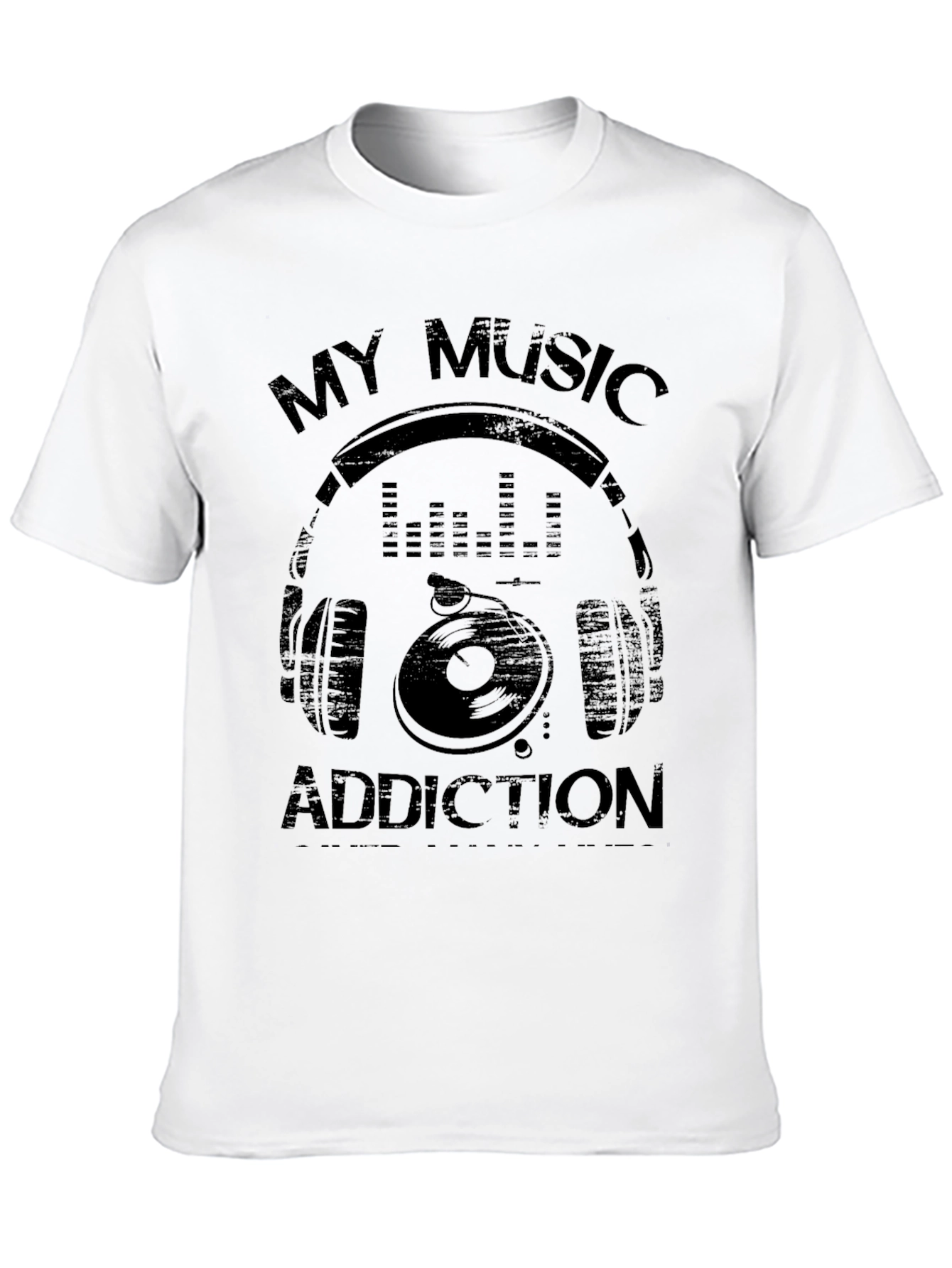 My Music Addiction Graphic T-Shirt - Black