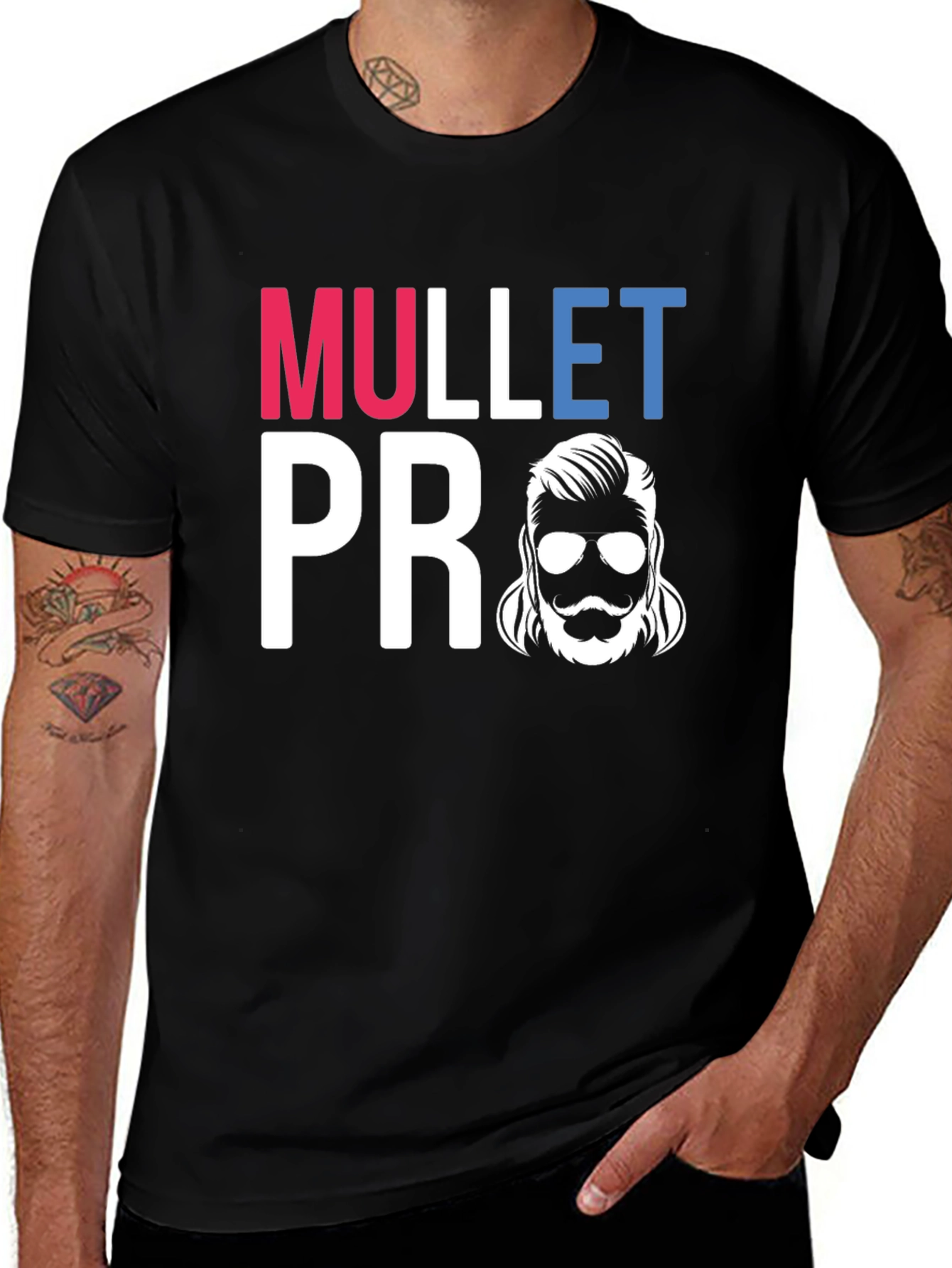 Mullet Pro Graphic Tee - Retro Haircut Shirt