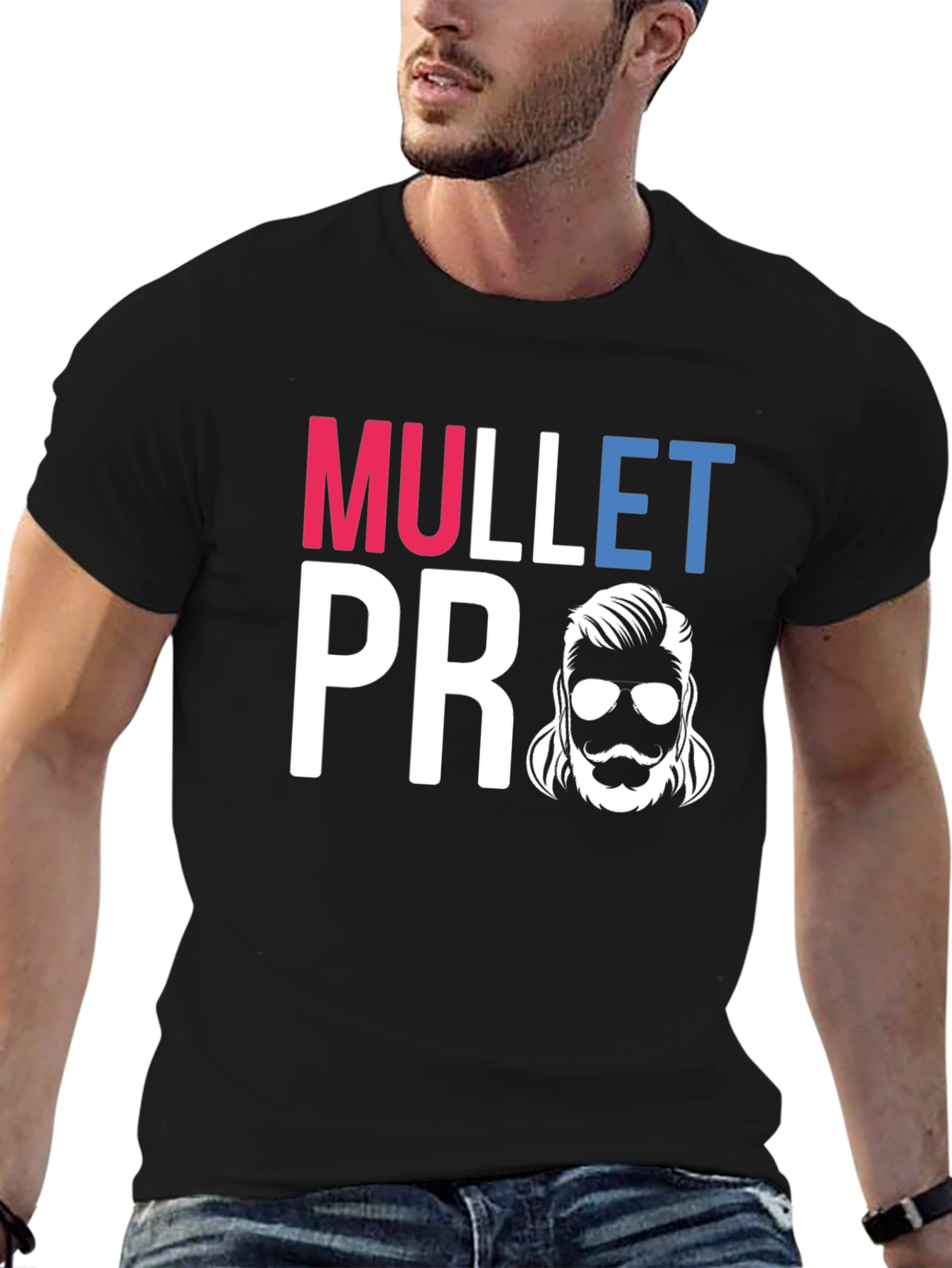 Mullet Pro Graphic Tee - Retro Haircut Shirt