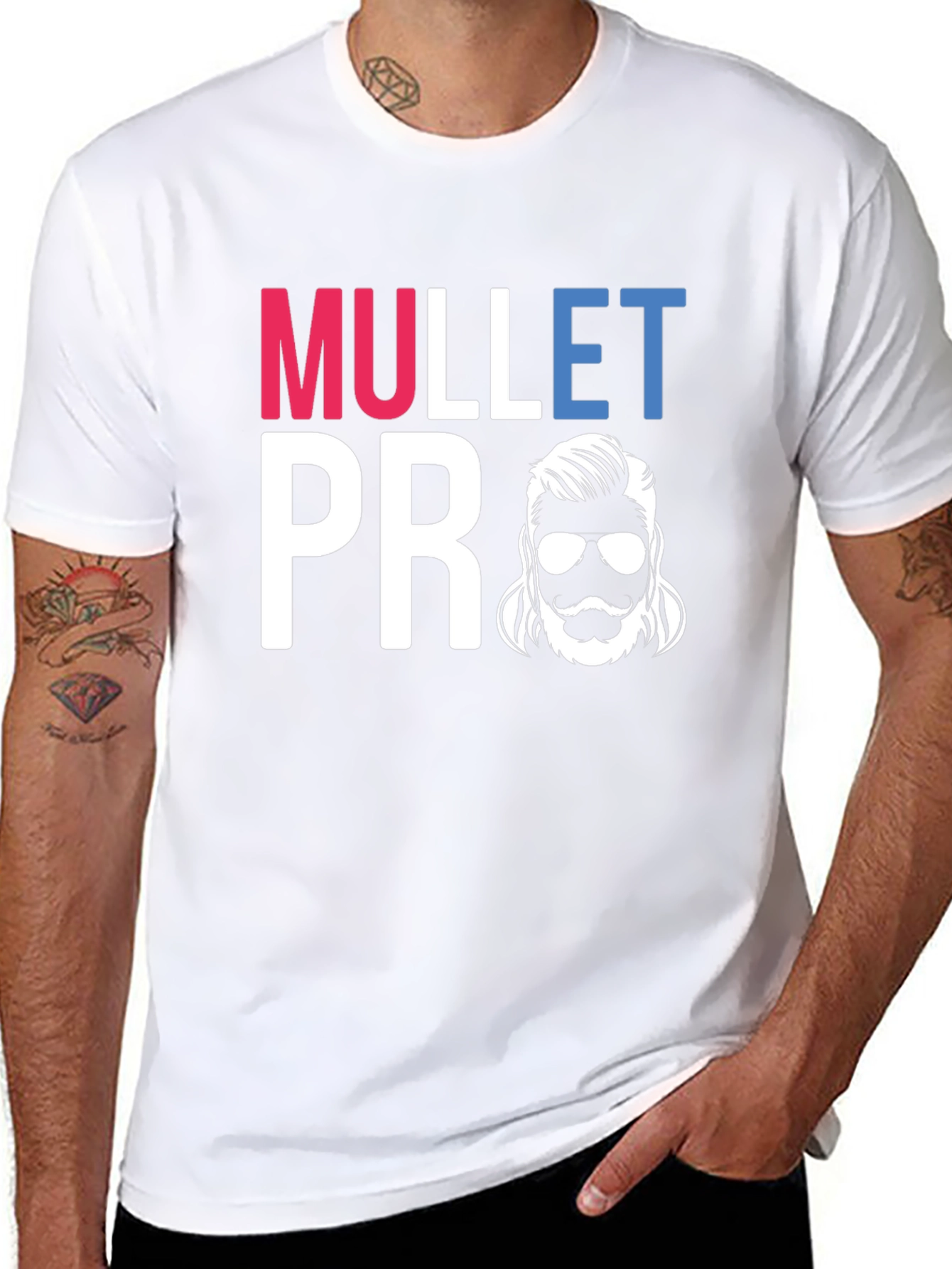 Mullet Pro Graphic Tee - Retro Haircut Shirt