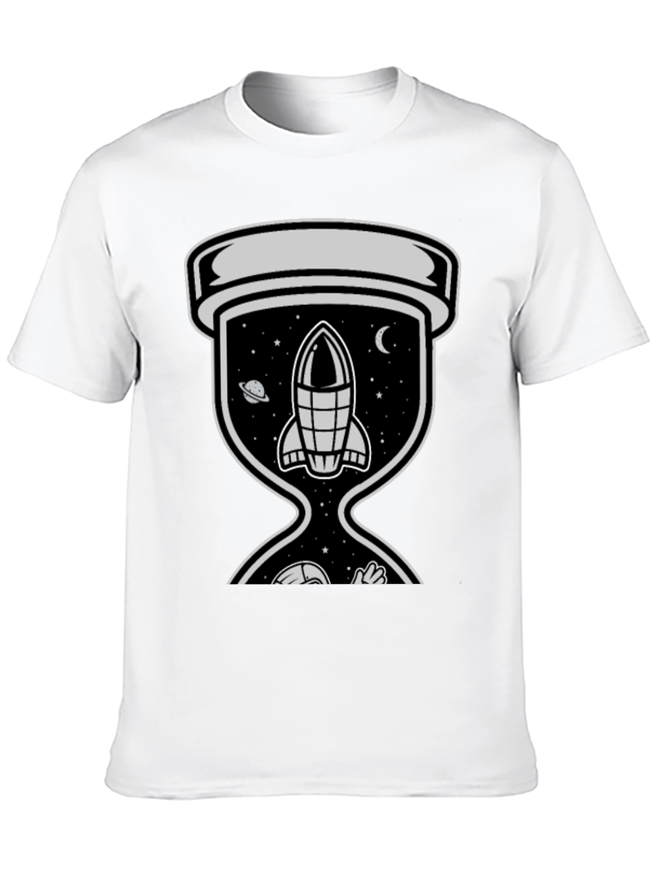 Space Hourglass Graphic Tee - Trendy Black T-Shirt
