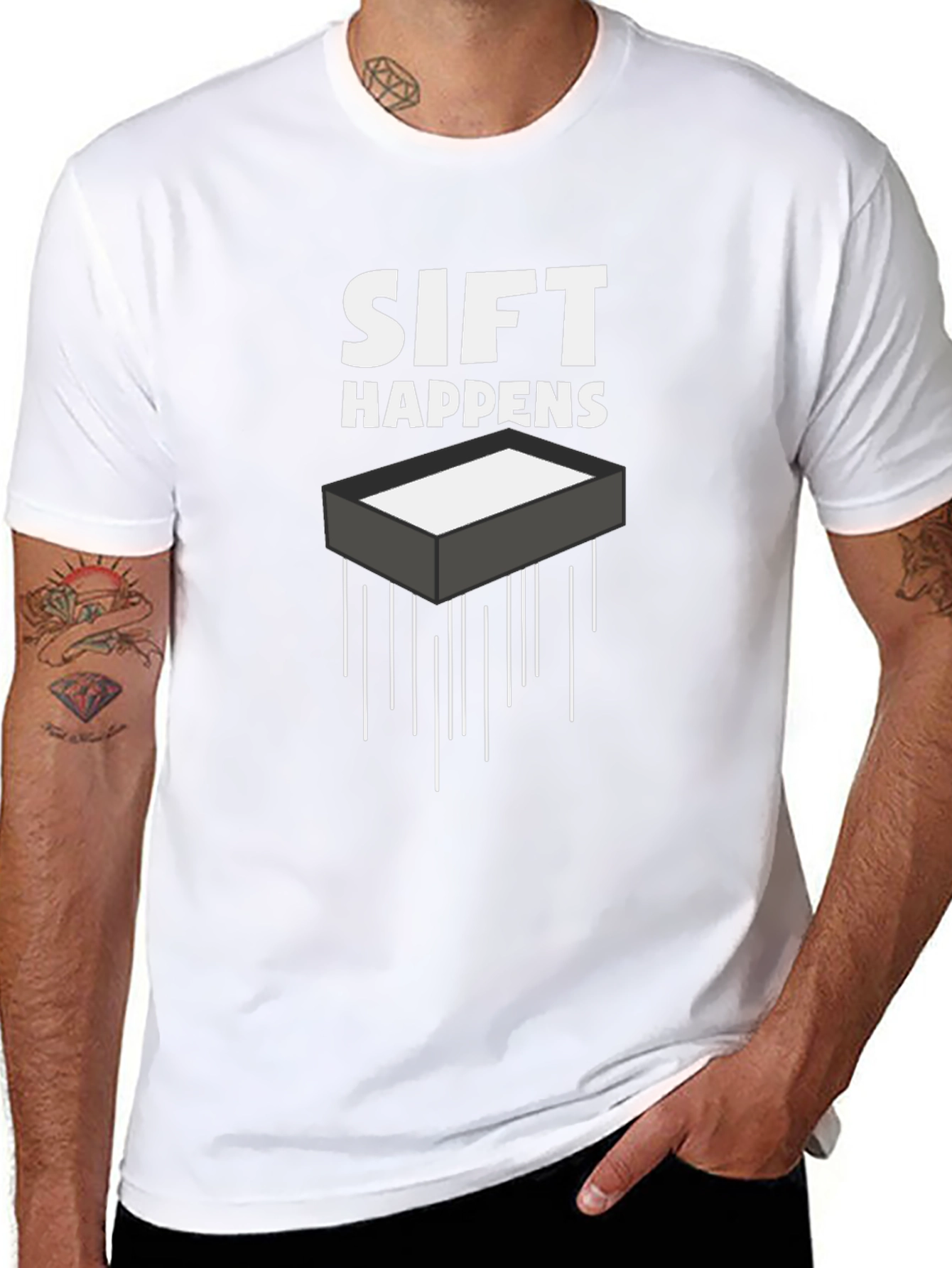 Sift Happens Graphic Tee - Black Cotton T-Shirt
