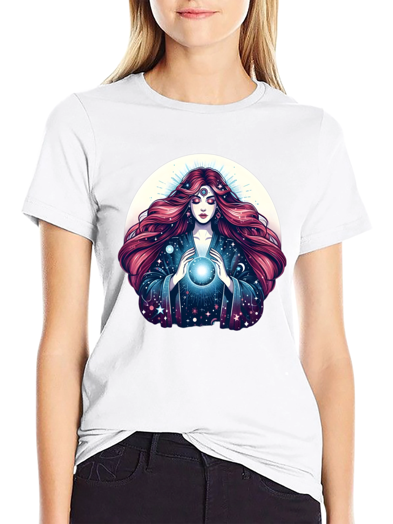 Mystic Fortune Teller Graphic Tee - Black
