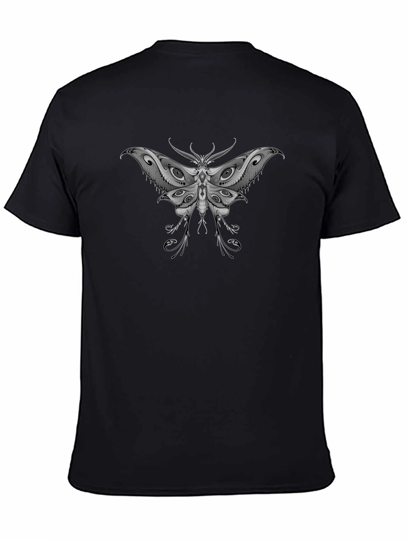 Moth Eye Graphic Tee - Unique Black T-Shirt