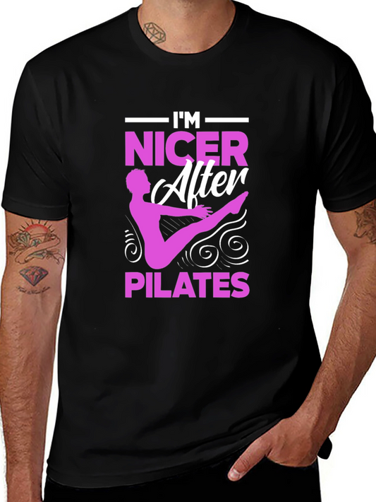 Im Nicer After Pilates Black Graphic T-Shirt
