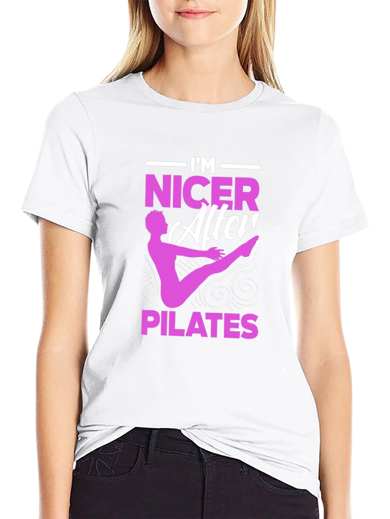 Im Nicer After Pilates Black Graphic T-Shirt