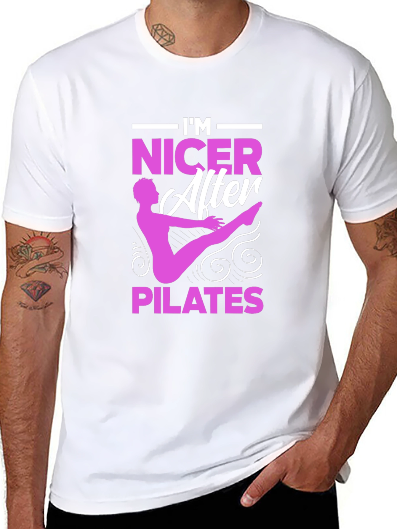 Im Nicer After Pilates Black Graphic T-Shirt