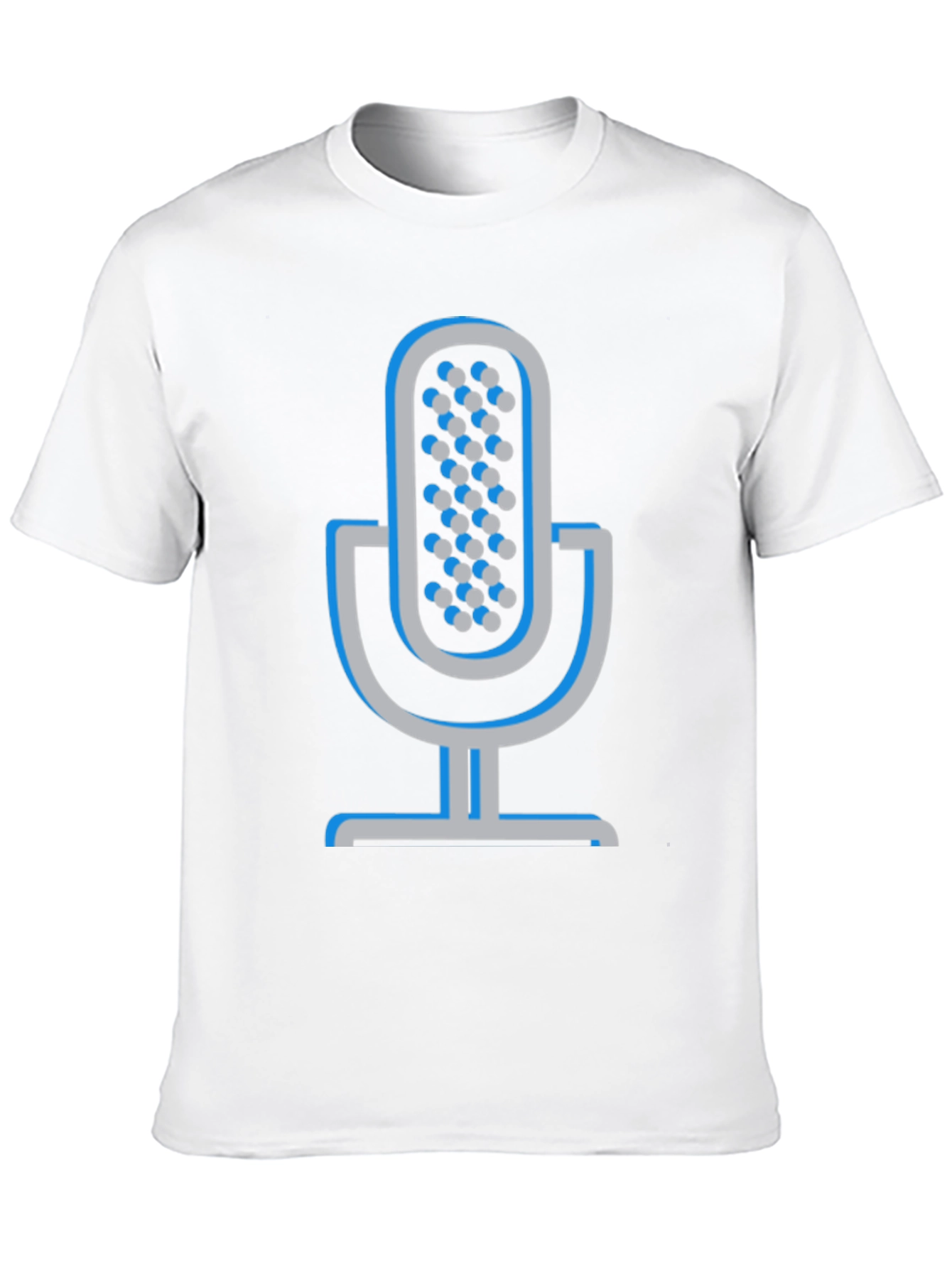 Retro Microphone Graphic Tee - Black Cotton Comfort