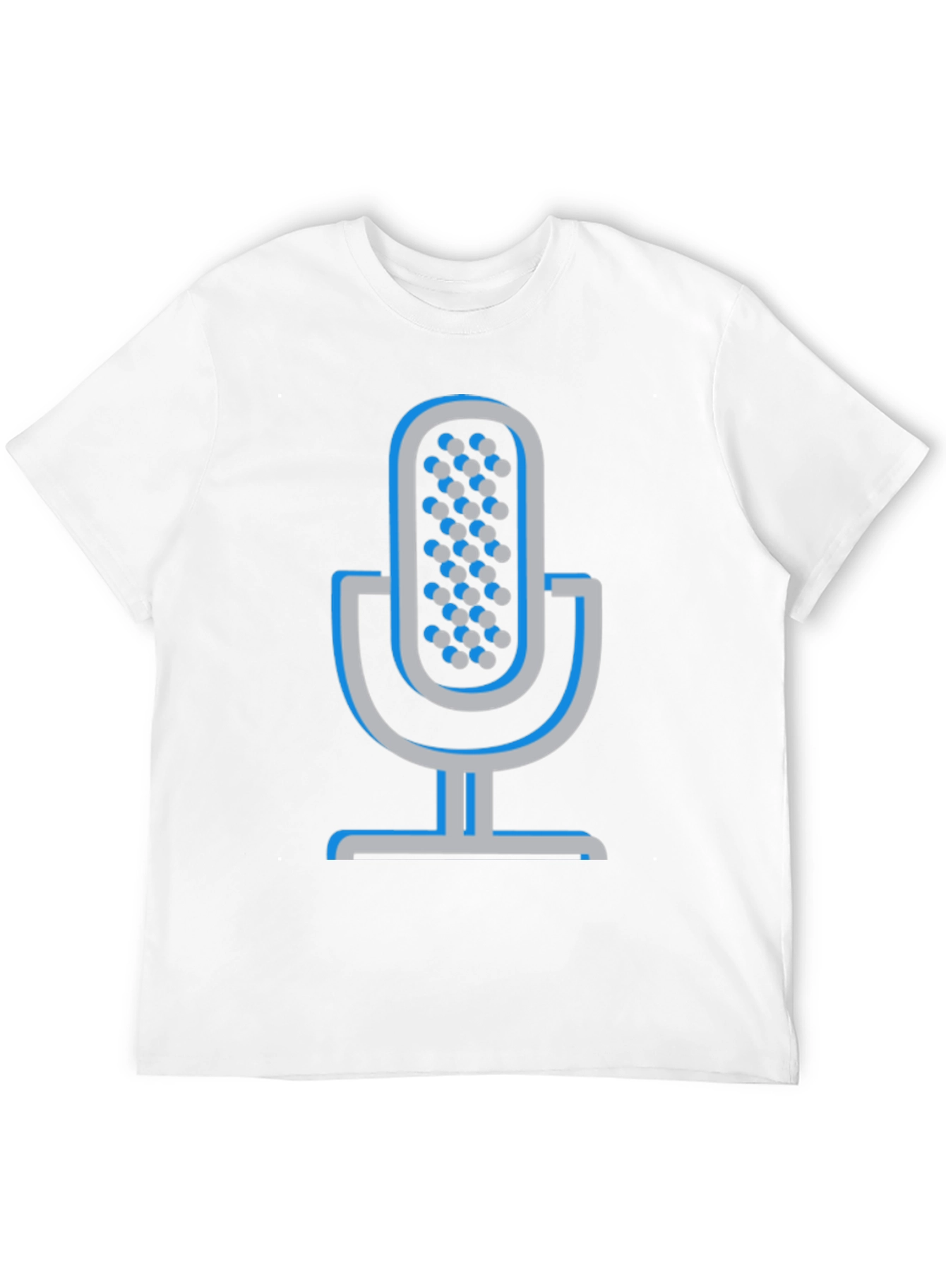 Retro Microphone Graphic Tee - Black Cotton Comfort