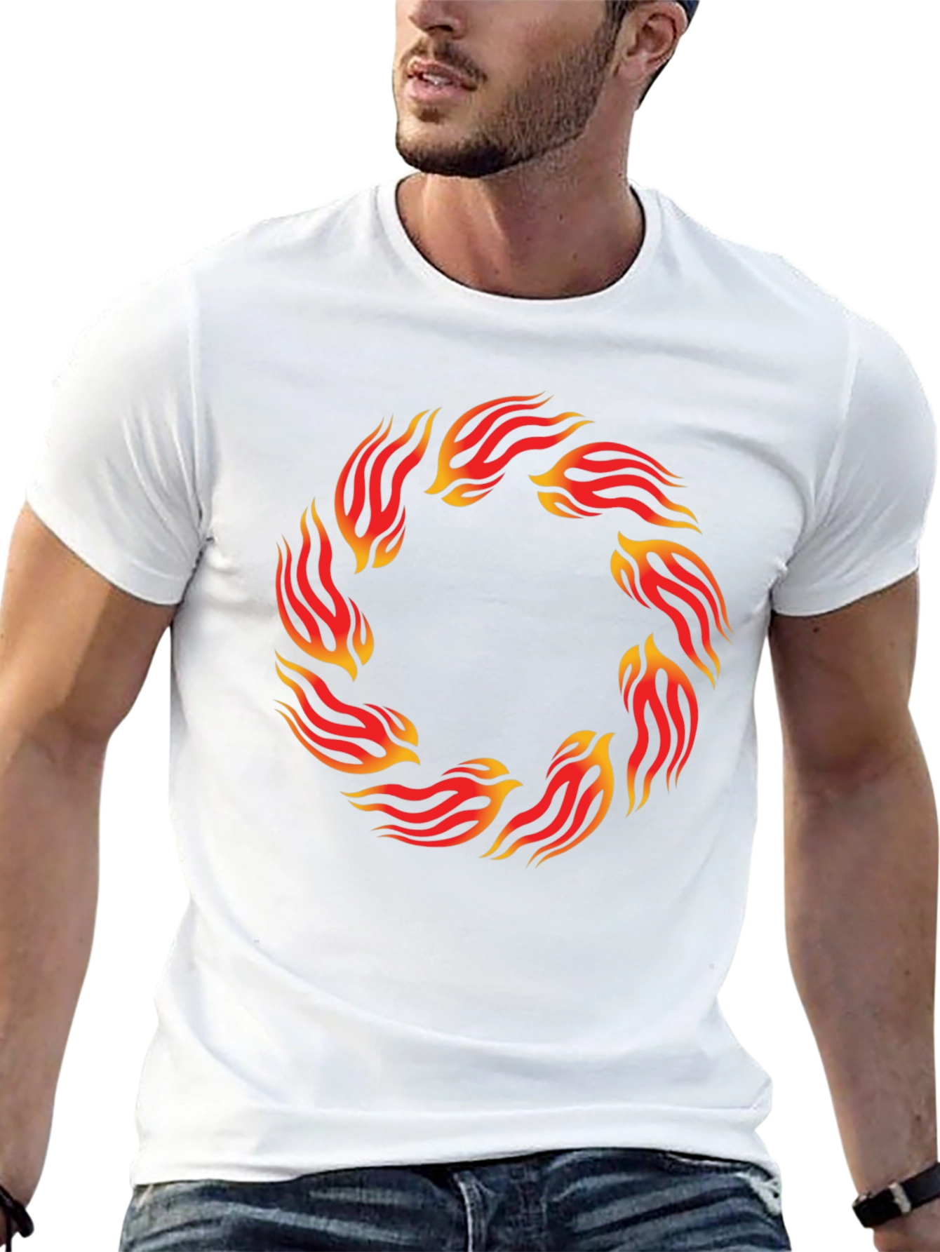 Fiery Ring Graphic Black T-Shirt