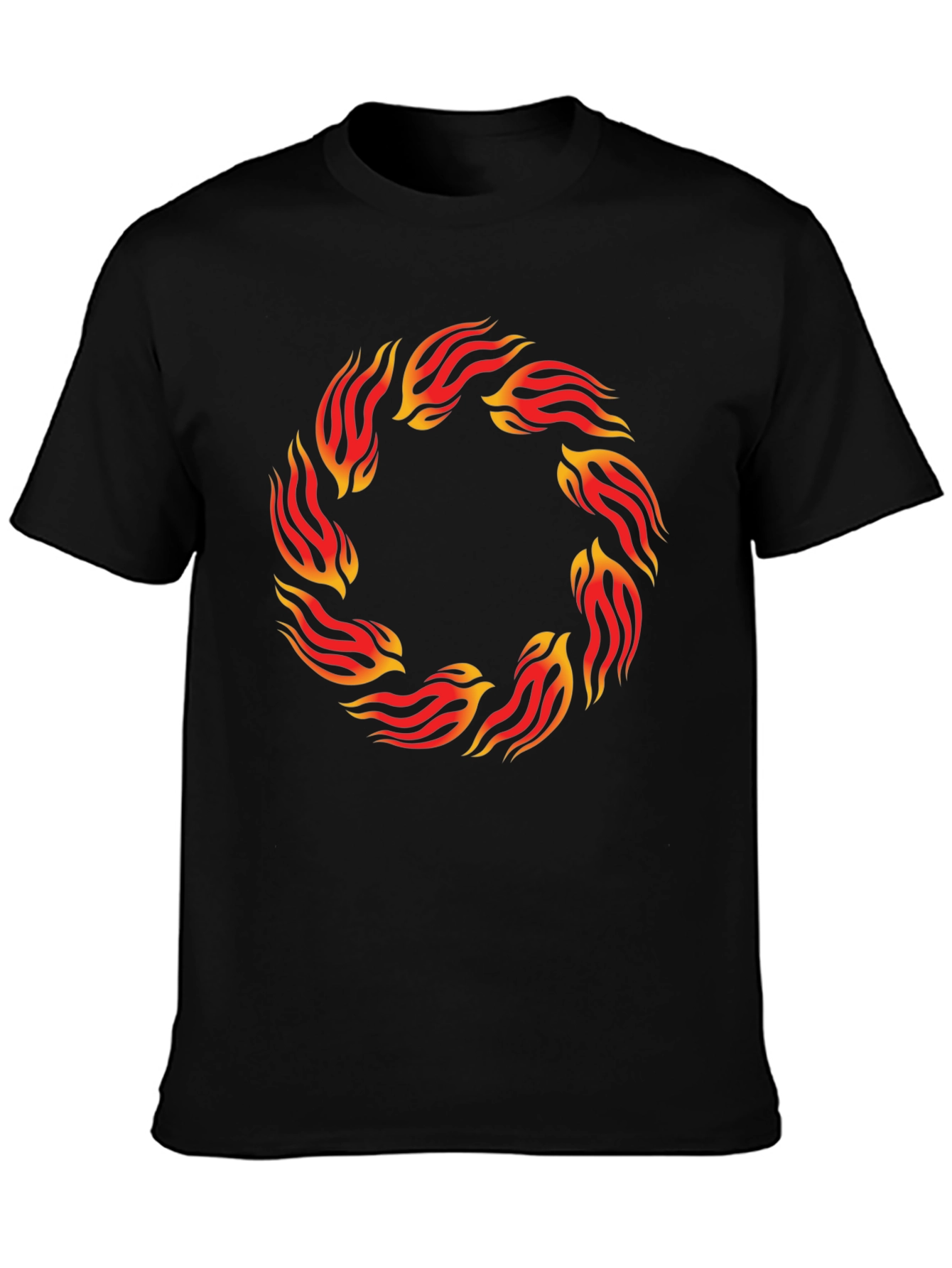 Fiery Ring Graphic Black T-Shirt