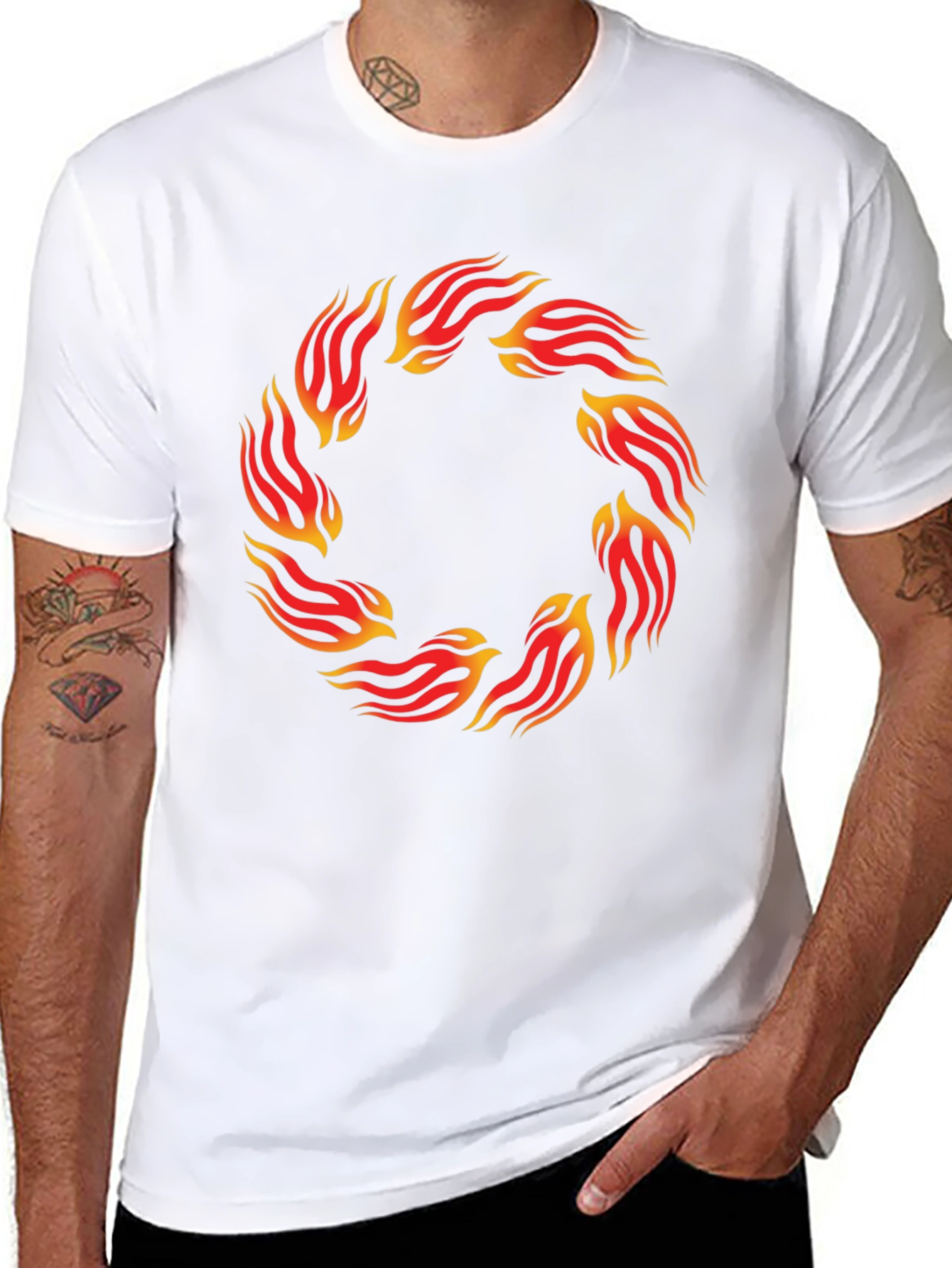 Fiery Ring Graphic Black T-Shirt