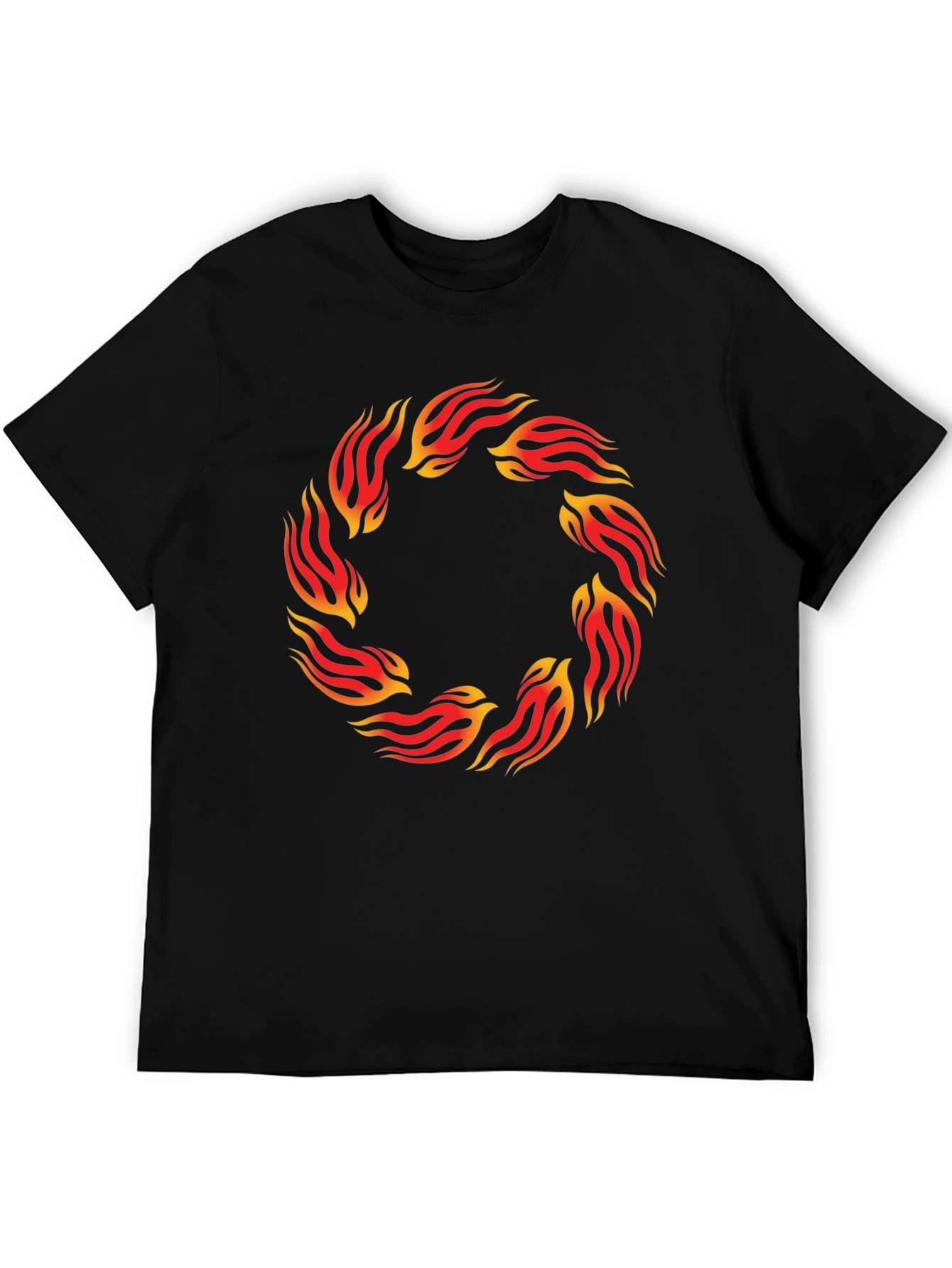 Fiery Ring Graphic Black T-Shirt