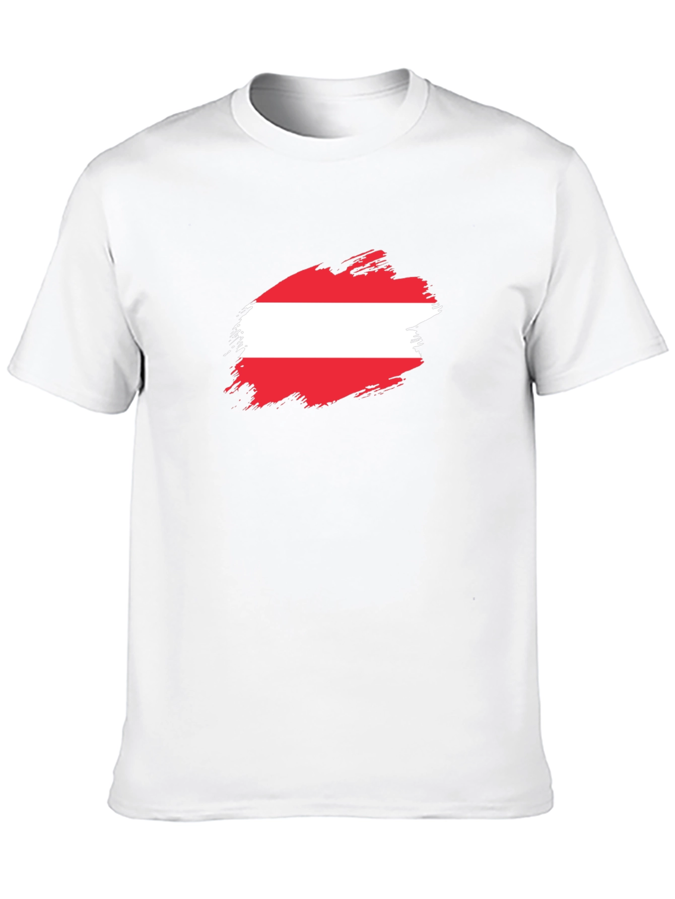 Austria Flag Brush Stroke Black T-Shirt