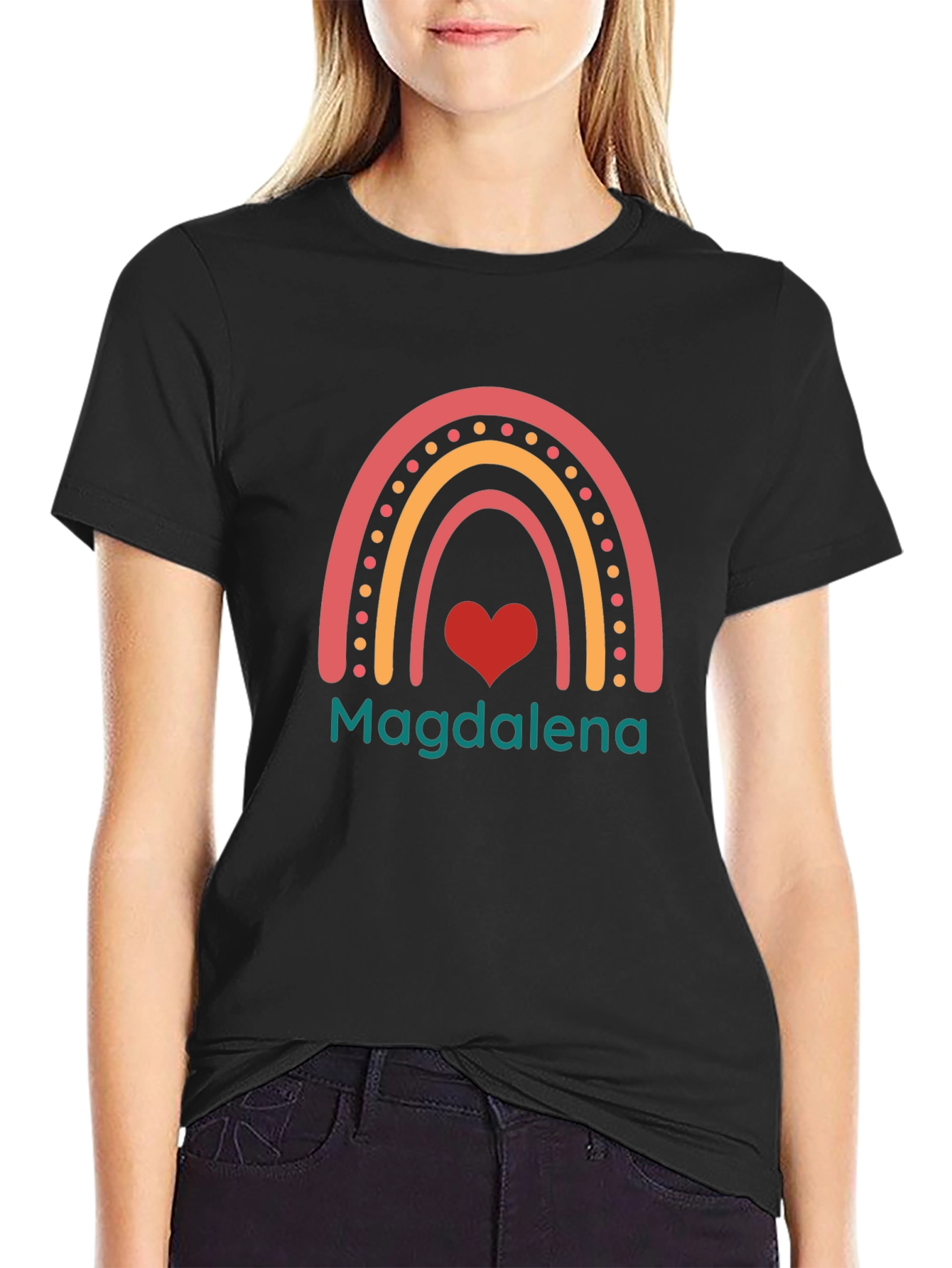 Magdalena Rainbow Heart Custom T-Shirt