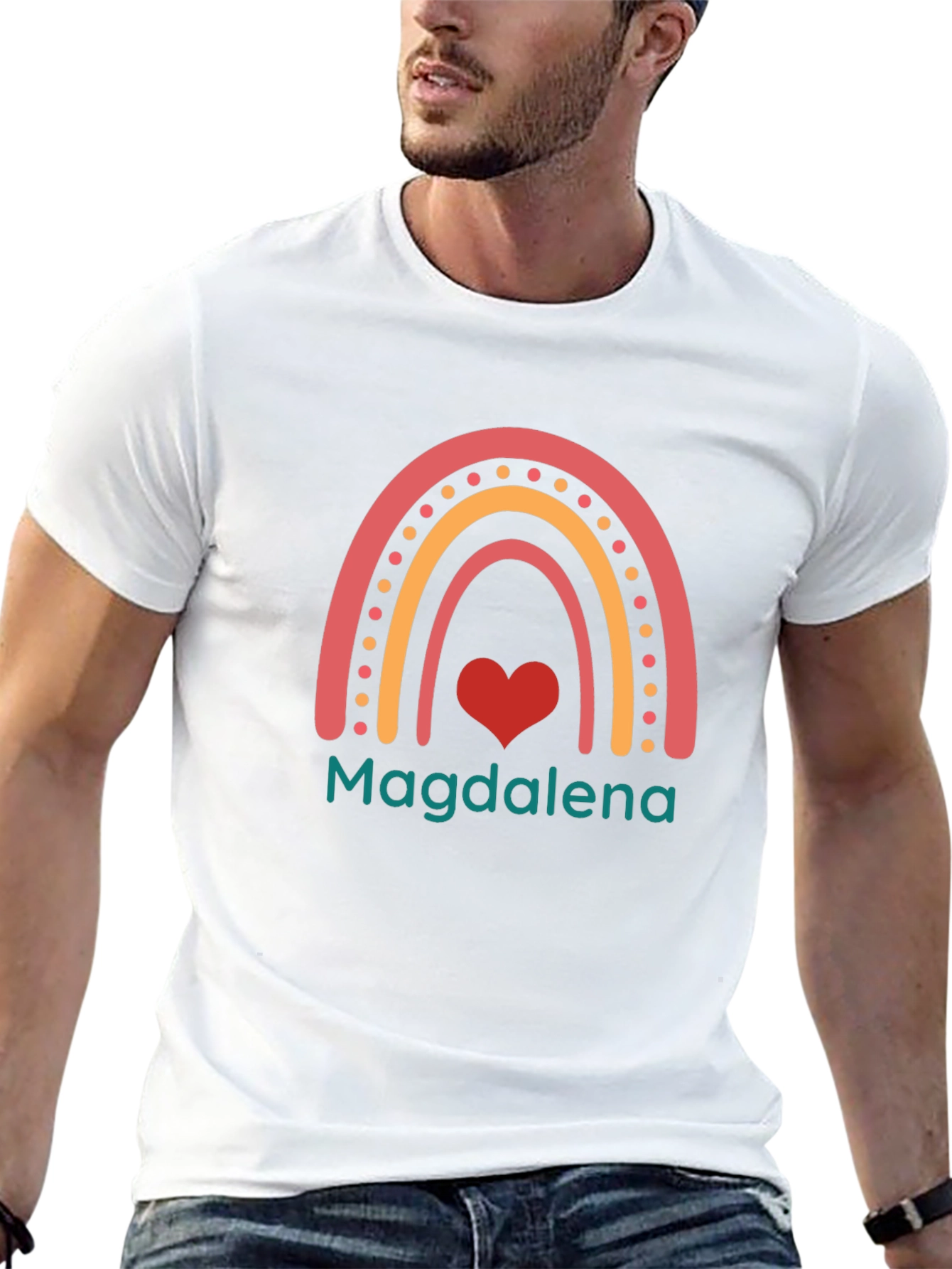 Magdalena Rainbow Heart Custom T-Shirt