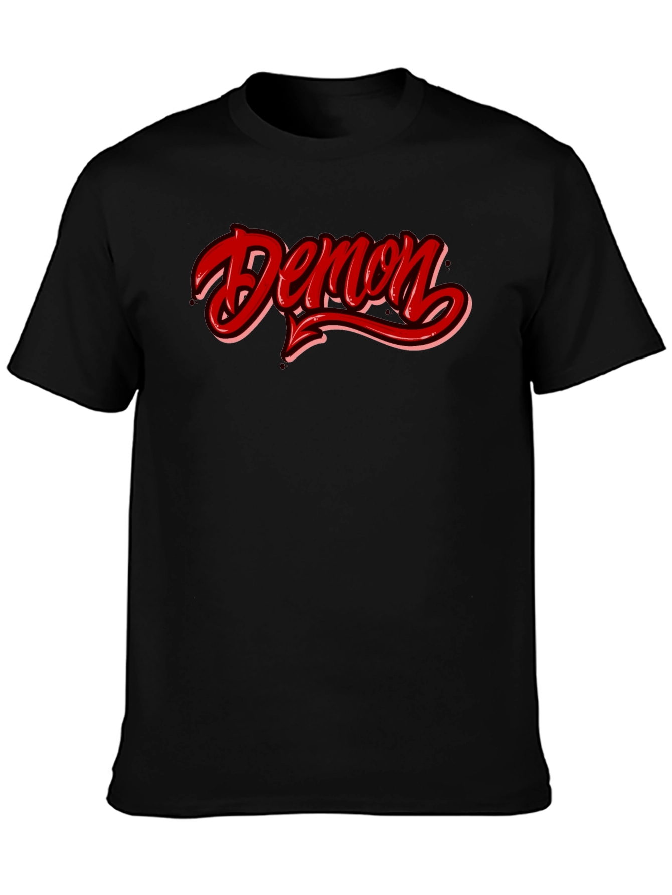 Demon Graphic T-Shirt - Red and Black Casual Tee