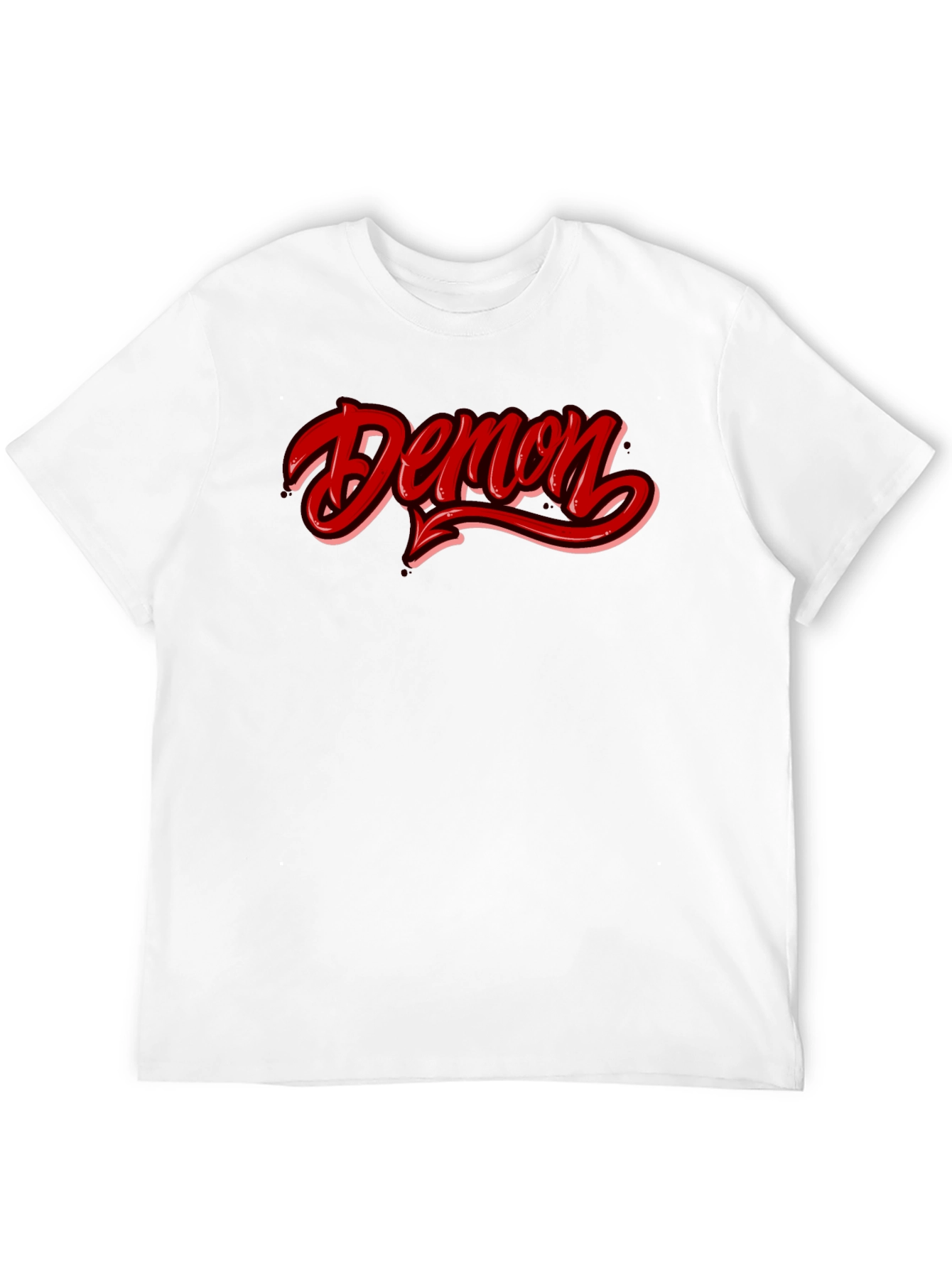 Demon Graphic T-Shirt - Red and Black Casual Tee