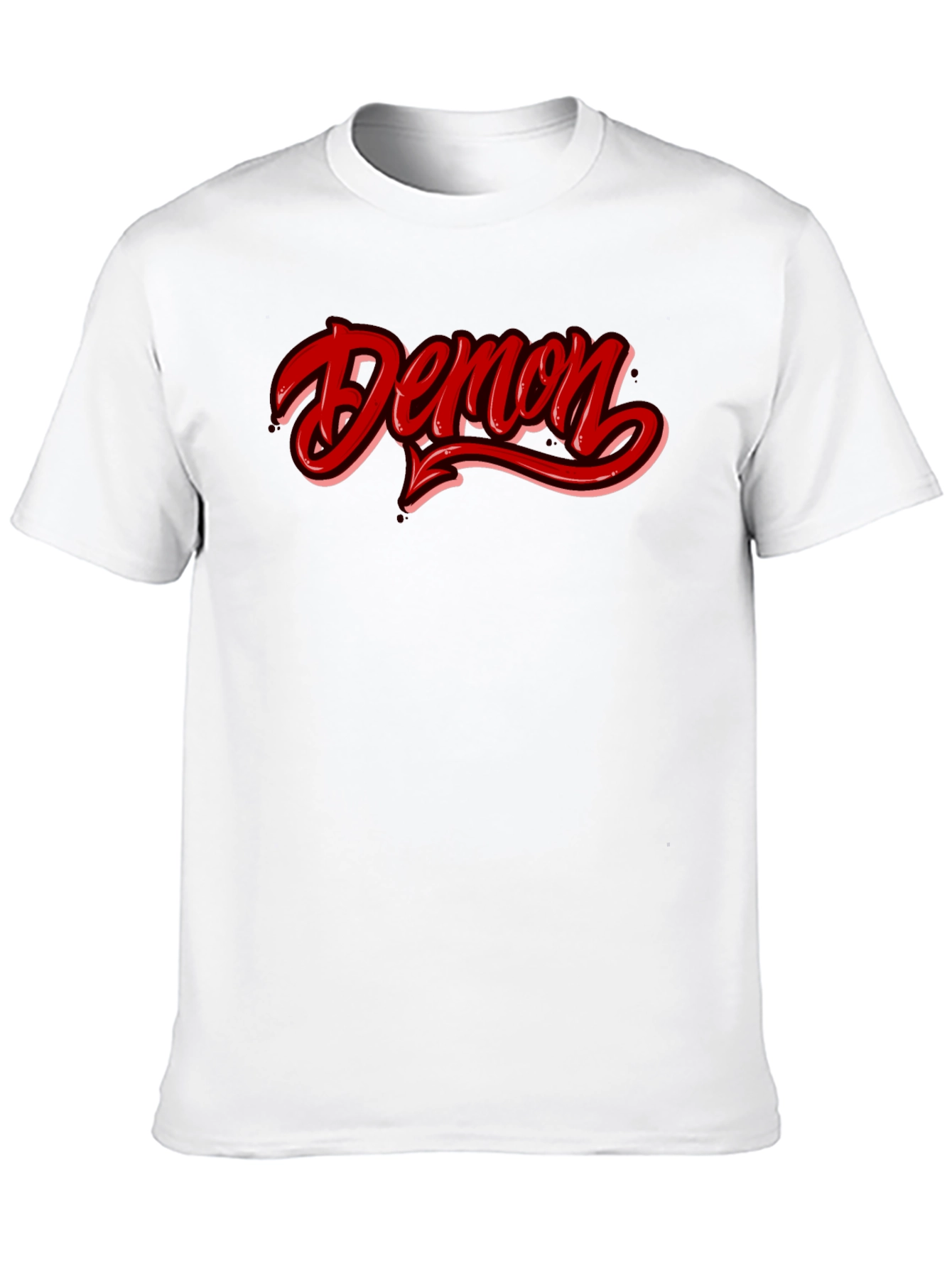Demon Graphic T-Shirt - Red and Black Casual Tee