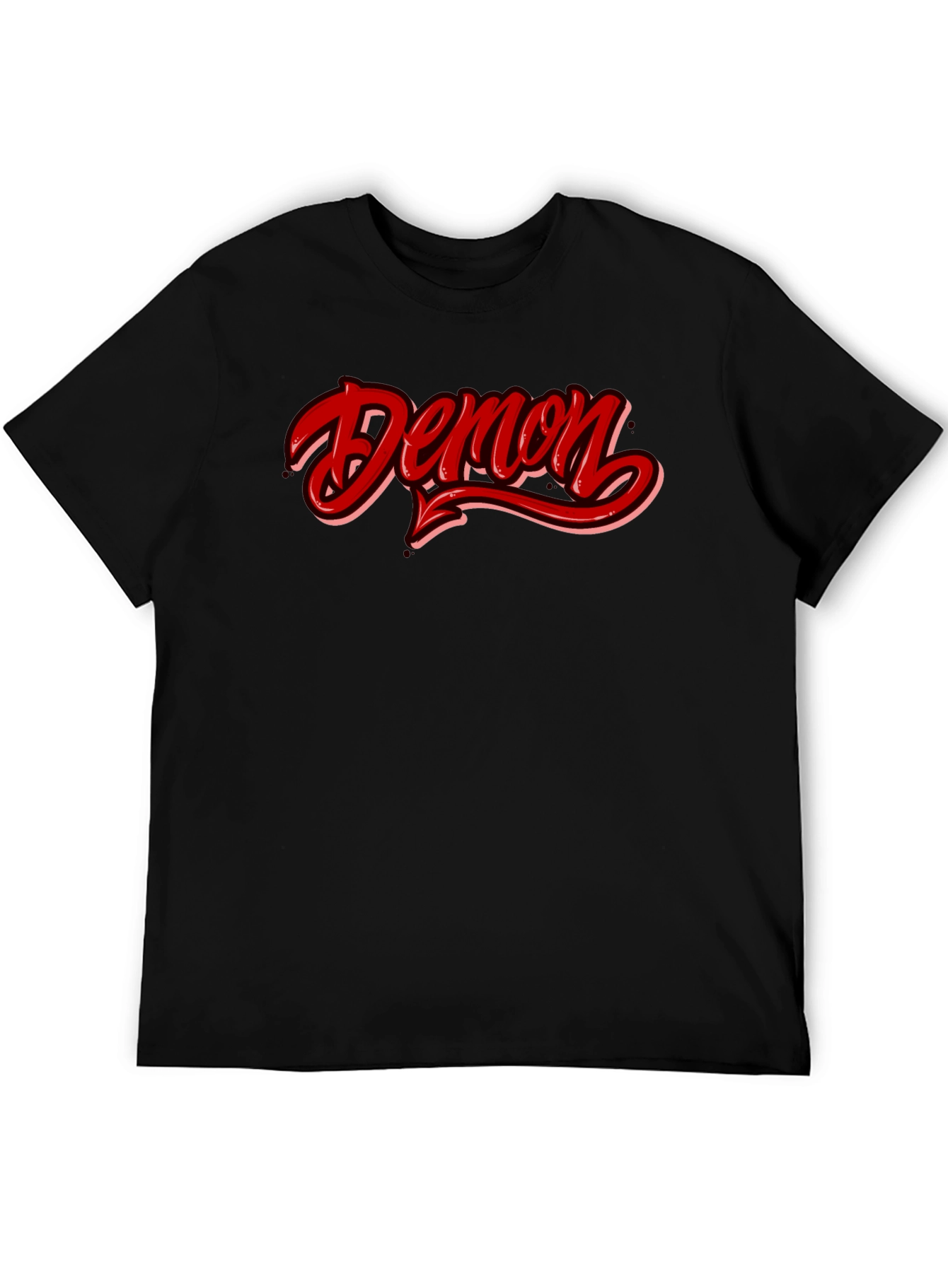 Demon Graphic T-Shirt - Red and Black Casual Tee