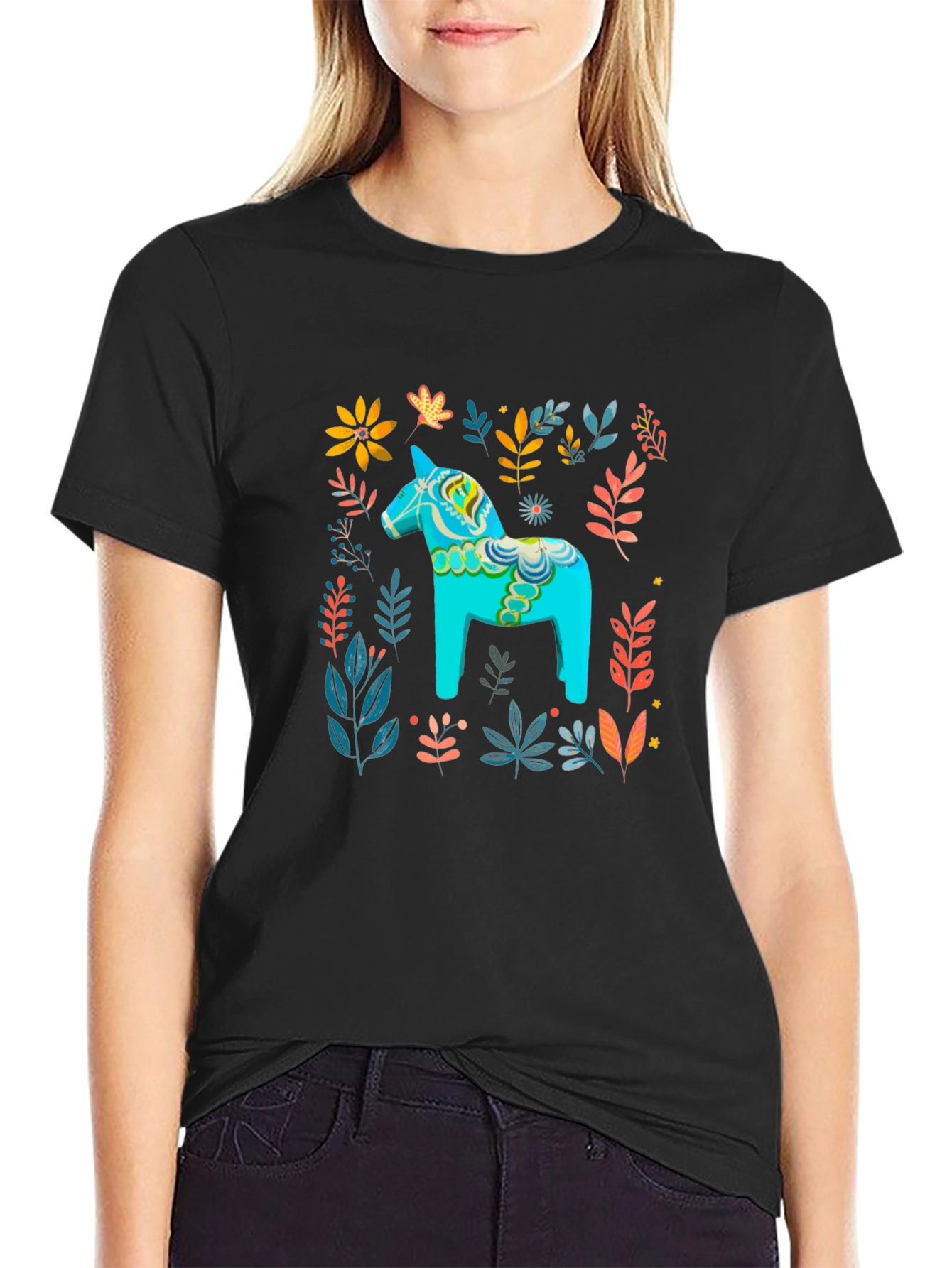 Dala Horse Floral Print Tee