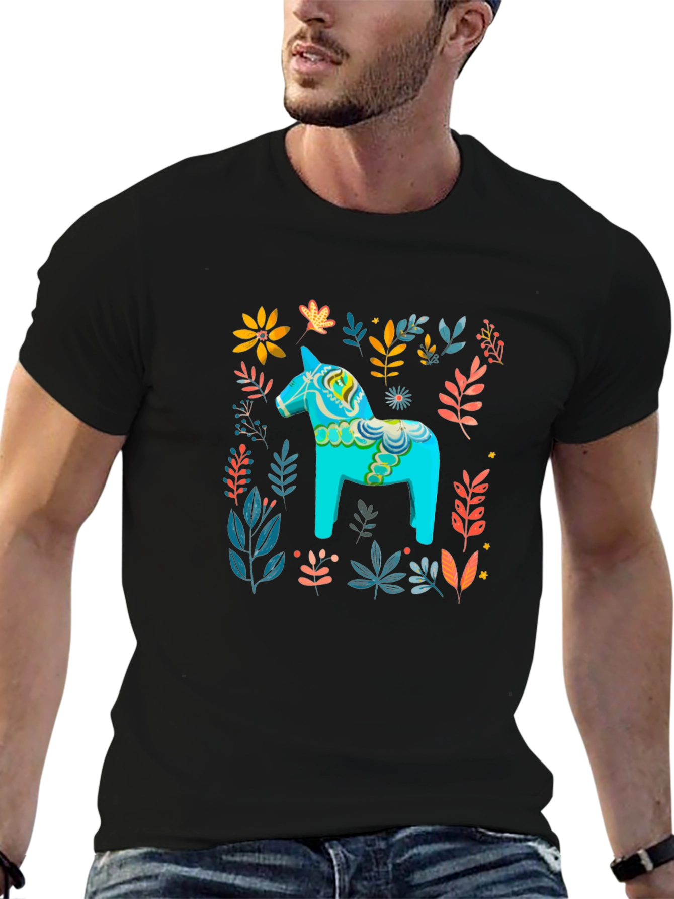 Dala Horse Floral Print Tee