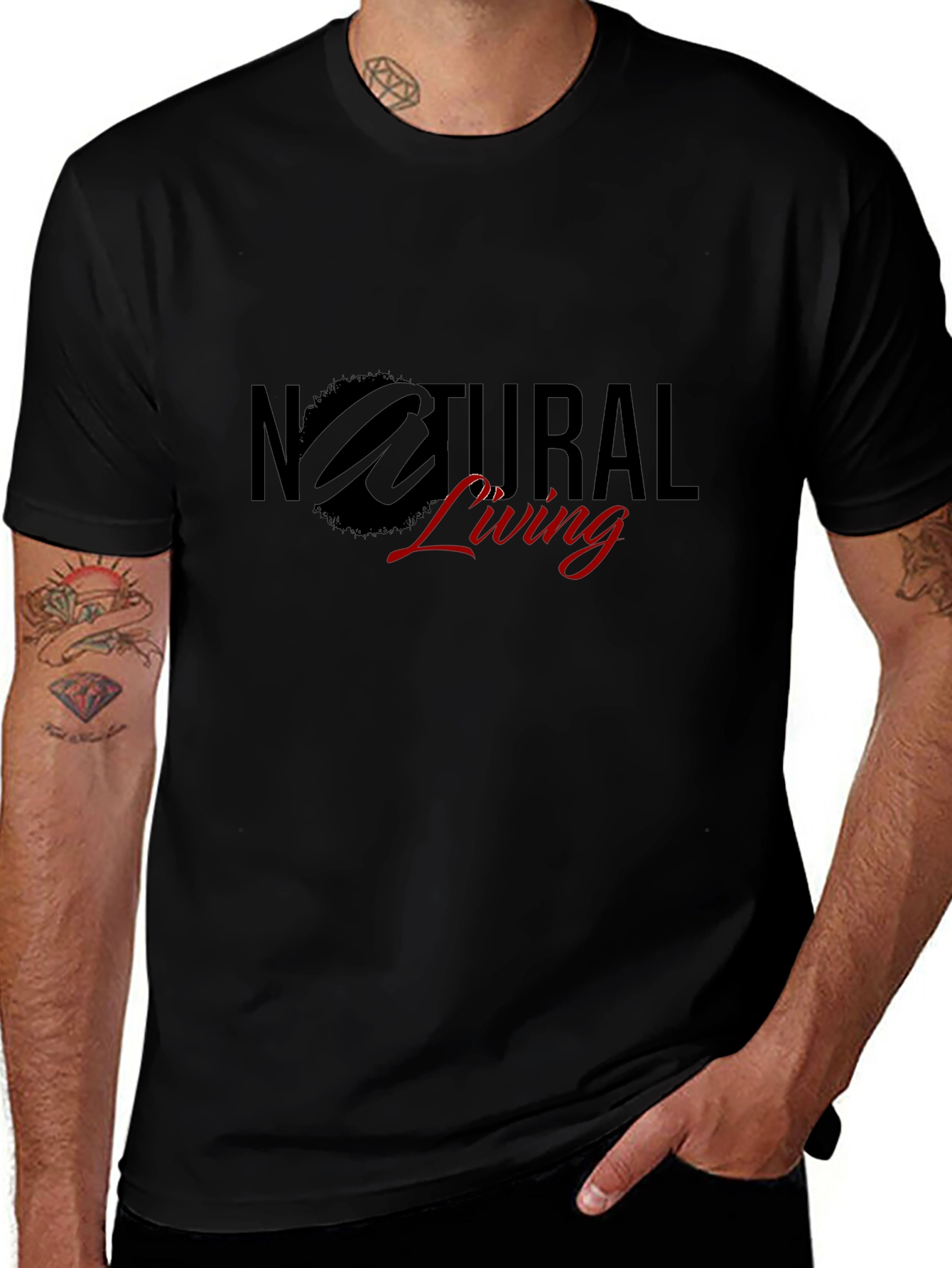 Natural Living Black T-Shirt