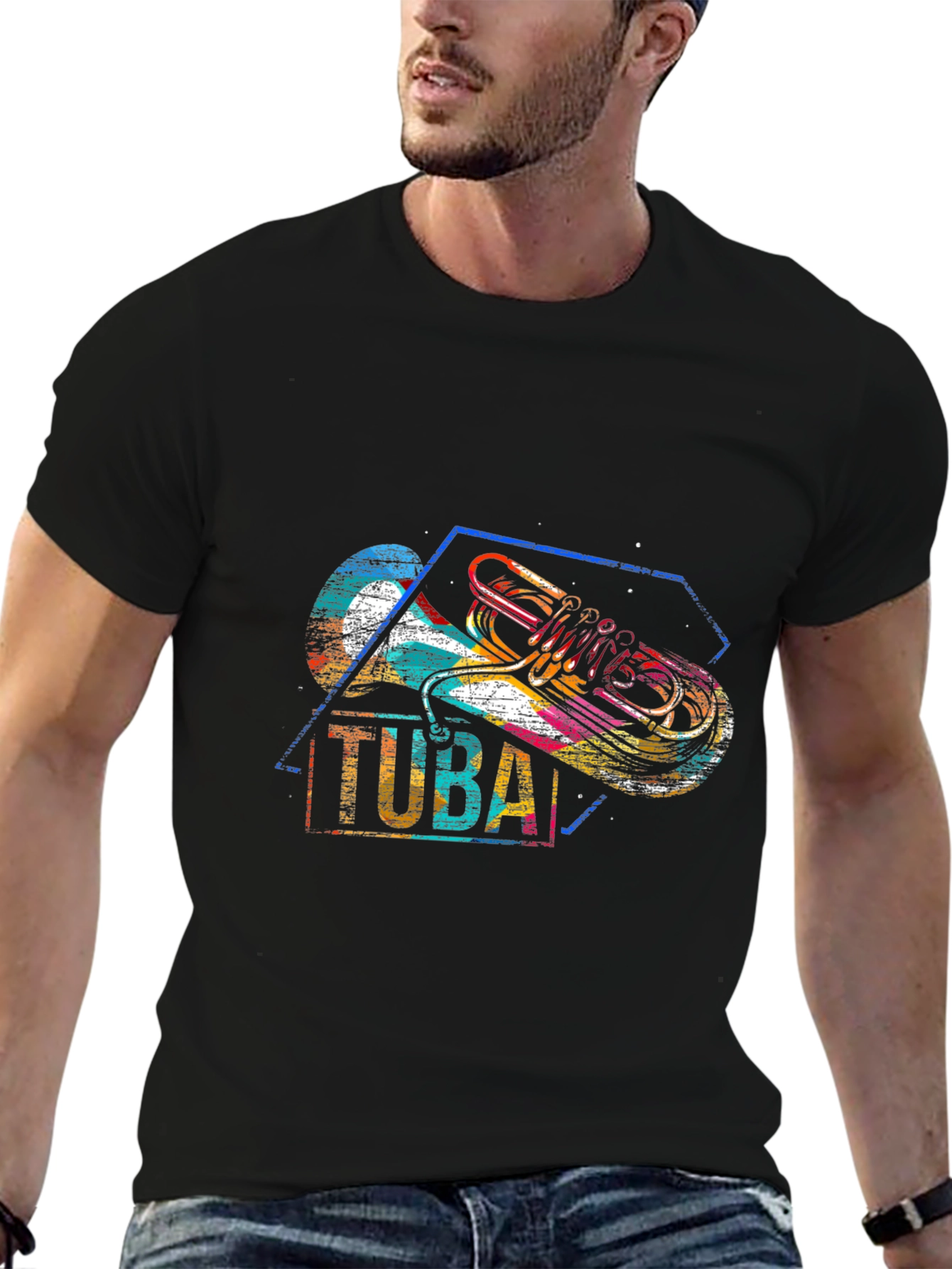 Tuba Player Graphic Tee - Music Lover T-Shirt