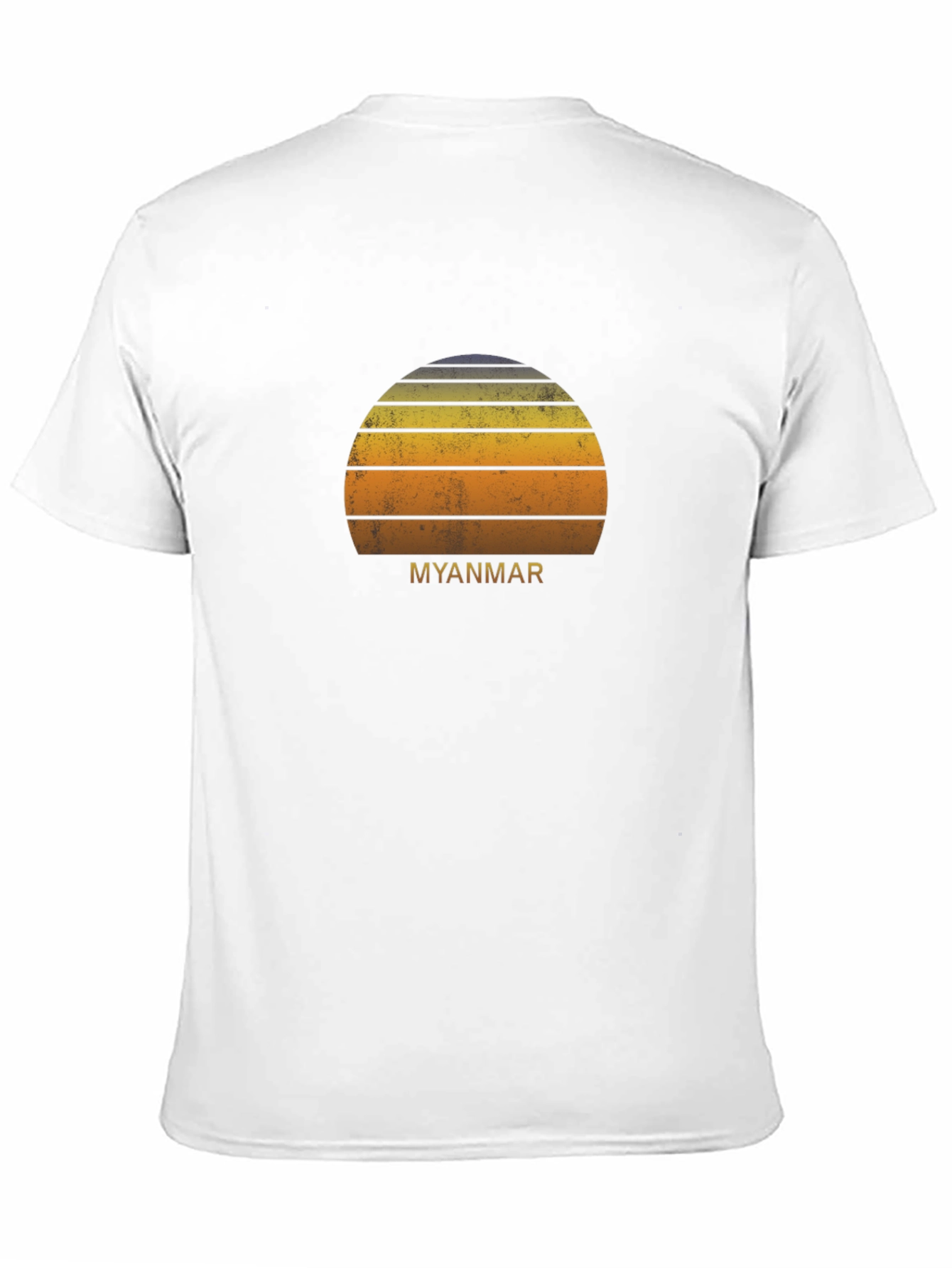 Myanmar Sunset Graphic Tee - Retro Style