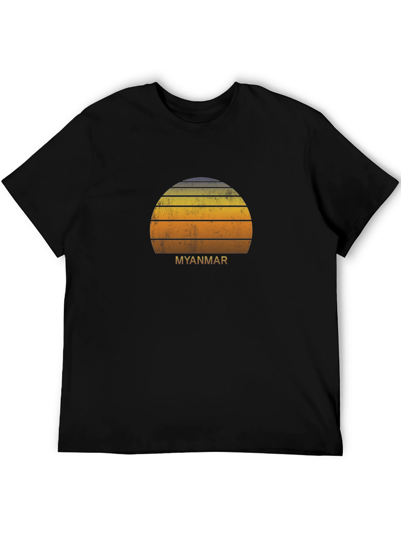 Myanmar Sunset Graphic Tee - Retro Style
