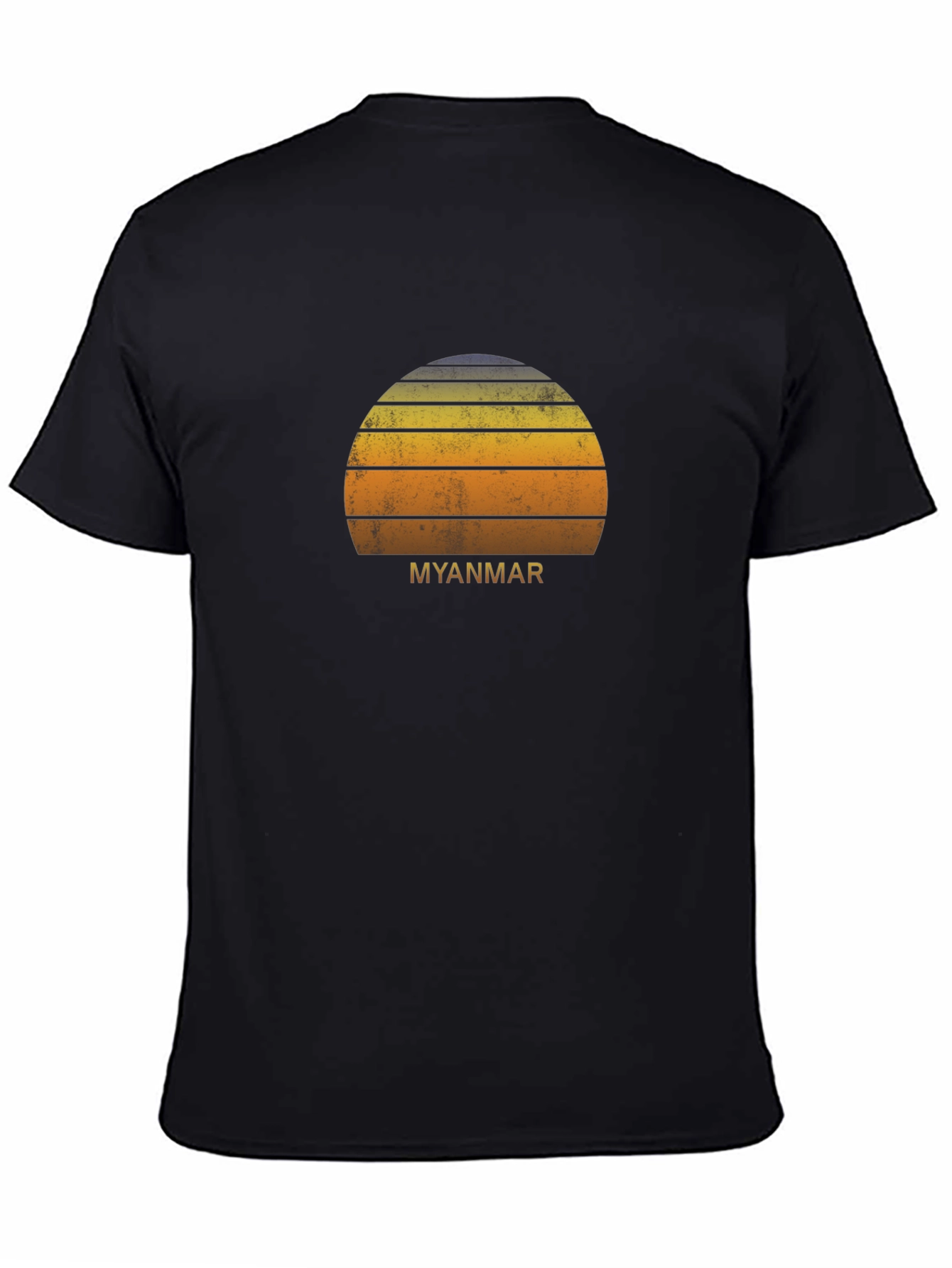 Myanmar Sunset Graphic Tee - Retro Style