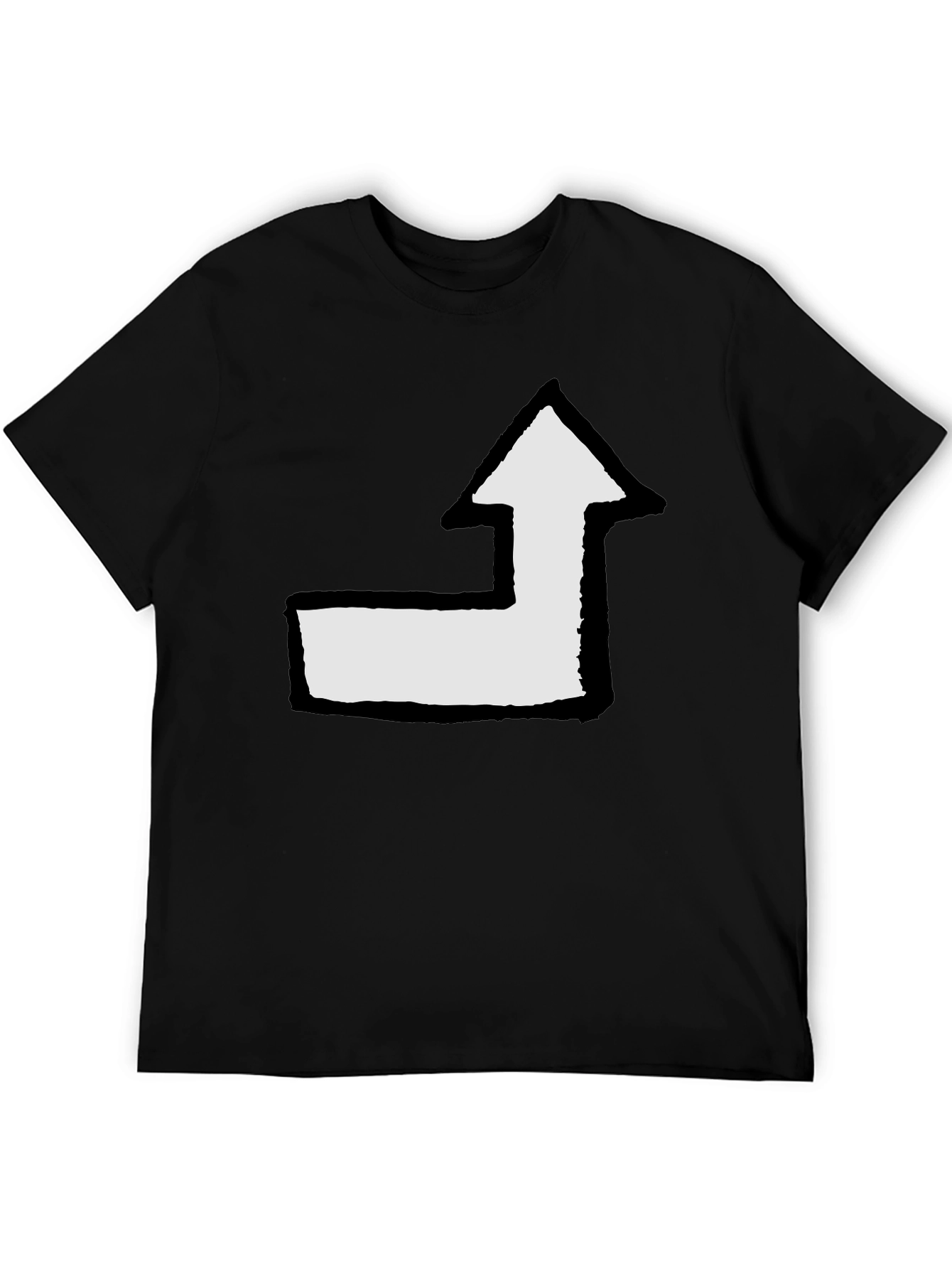 Arrow Graphic Tee - Black Cotton Casual T-Shirt