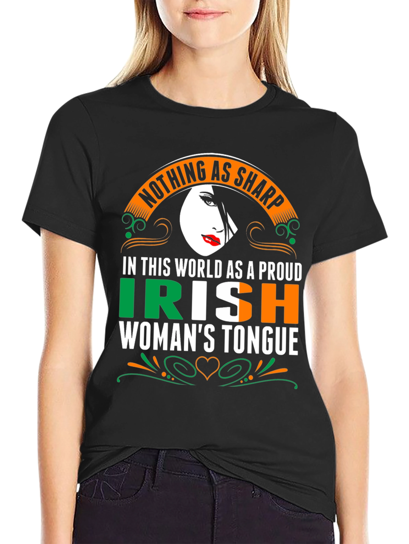 Proud Irish Womans Tongue Graphic Tee