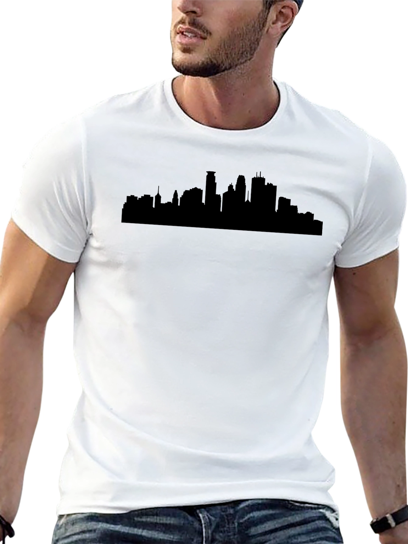 City Skyline Graphic Tee - Sleek Black T-Shirt