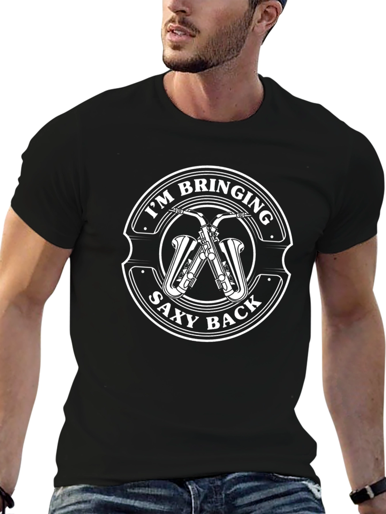 Im Bringing Saxy Back Black T-Shirt
